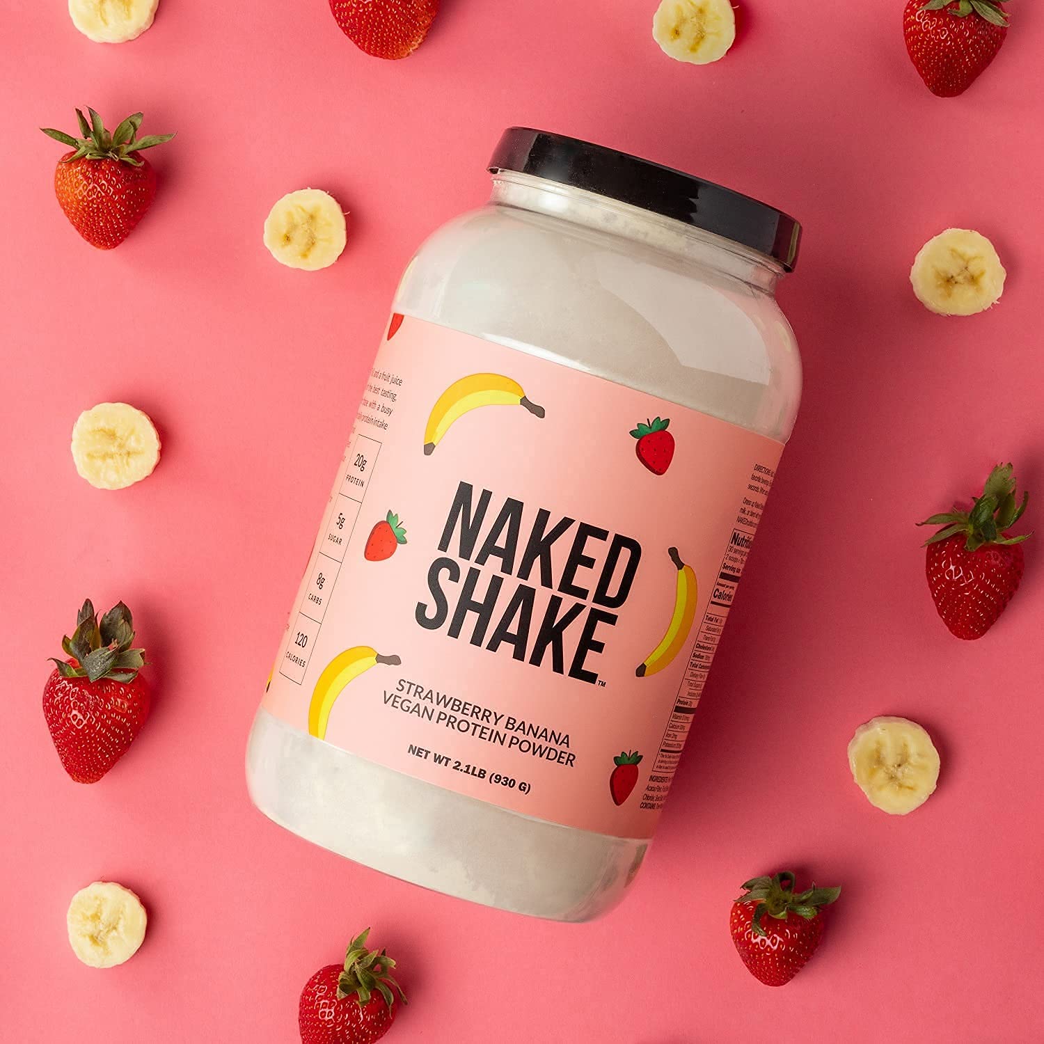 NAKED nutrition Naked Shake - Vegan Protein Powder, Strawberry Banana - Flavored Plant NAKED Au supplements