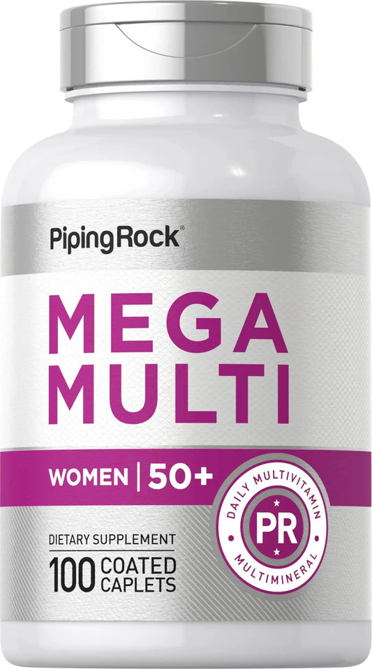 Piping Rock Multivitamin for Women 50 Plus | 100 Coated Caplets | Daily Multi Vitamin & Mineral for Women | Piping RockAU supplements