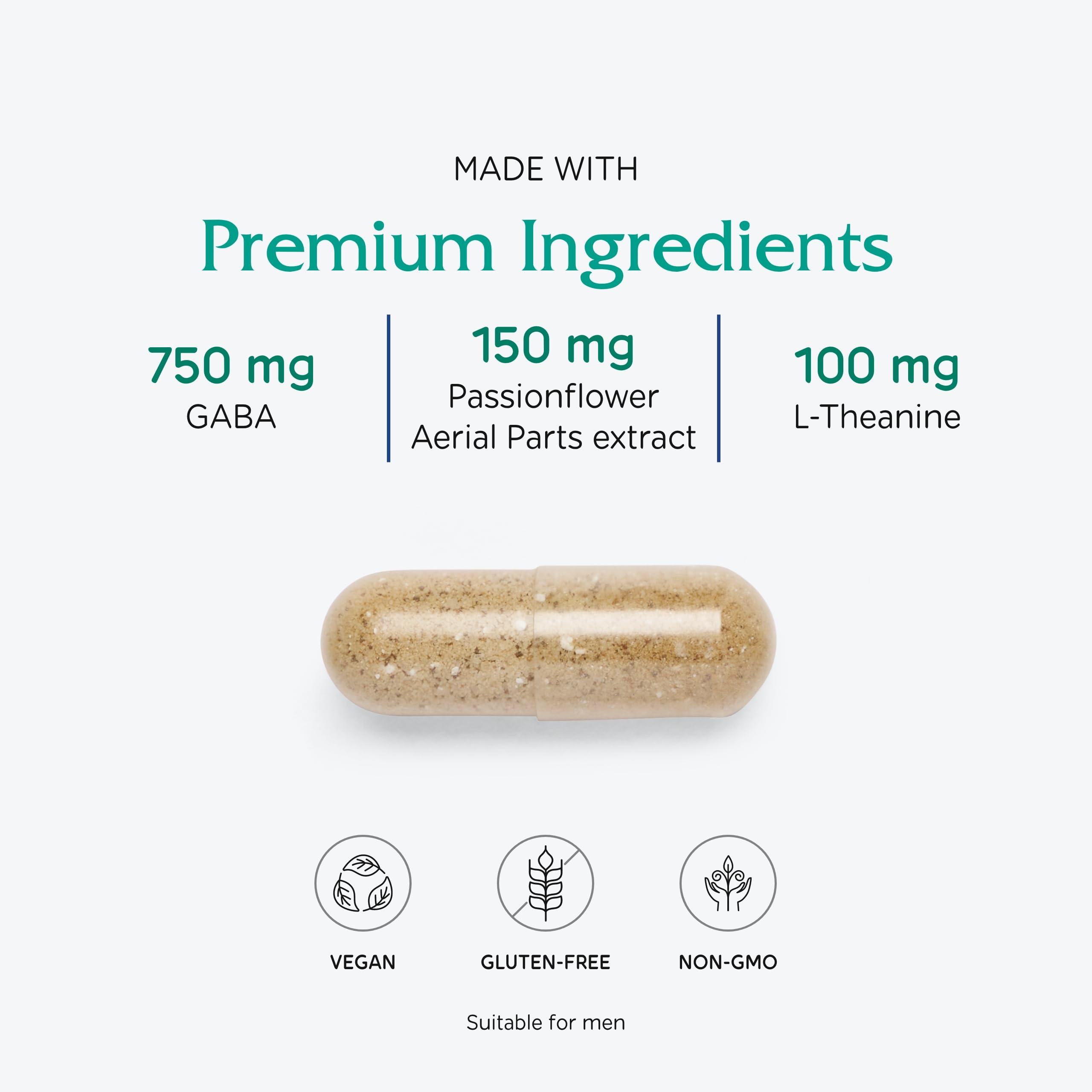 Vitanica, GABA Ease, Calming Support, Vegan, 60 Capsules Vitanica Au supplements