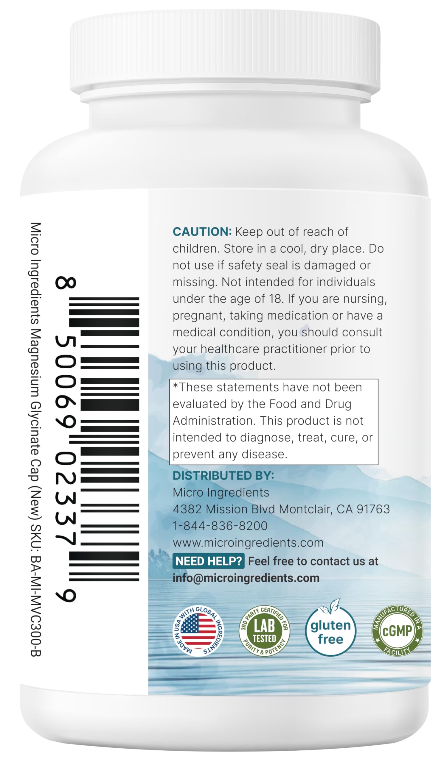 Pure Magnesium Glycinate 1,000mg, 300 Capsules | 100% Chelated for Max Absorption | Enhanced with Vitamin C | Only Uses Active Ingredients Micro Ingredients Au supplements