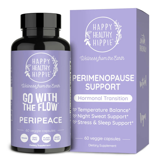 Perimenopause Supplements for Women | Hot Flash, Night Sweat, Mood & Sleep Support | Vegan Hormone Balance Capsules with KSM-66 Ashwagandha, Shatavari & Black Cohosh | Estrogen-Free, 60ct Happy Healthy HippieAU supplements