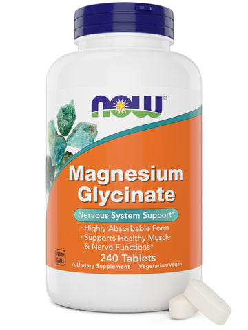 Now Foods Magnesium Glycinate, 240 Tablets - Supports Healthy Muscle and Nerve Functions - Non-GMO NOW Foods Au supplements