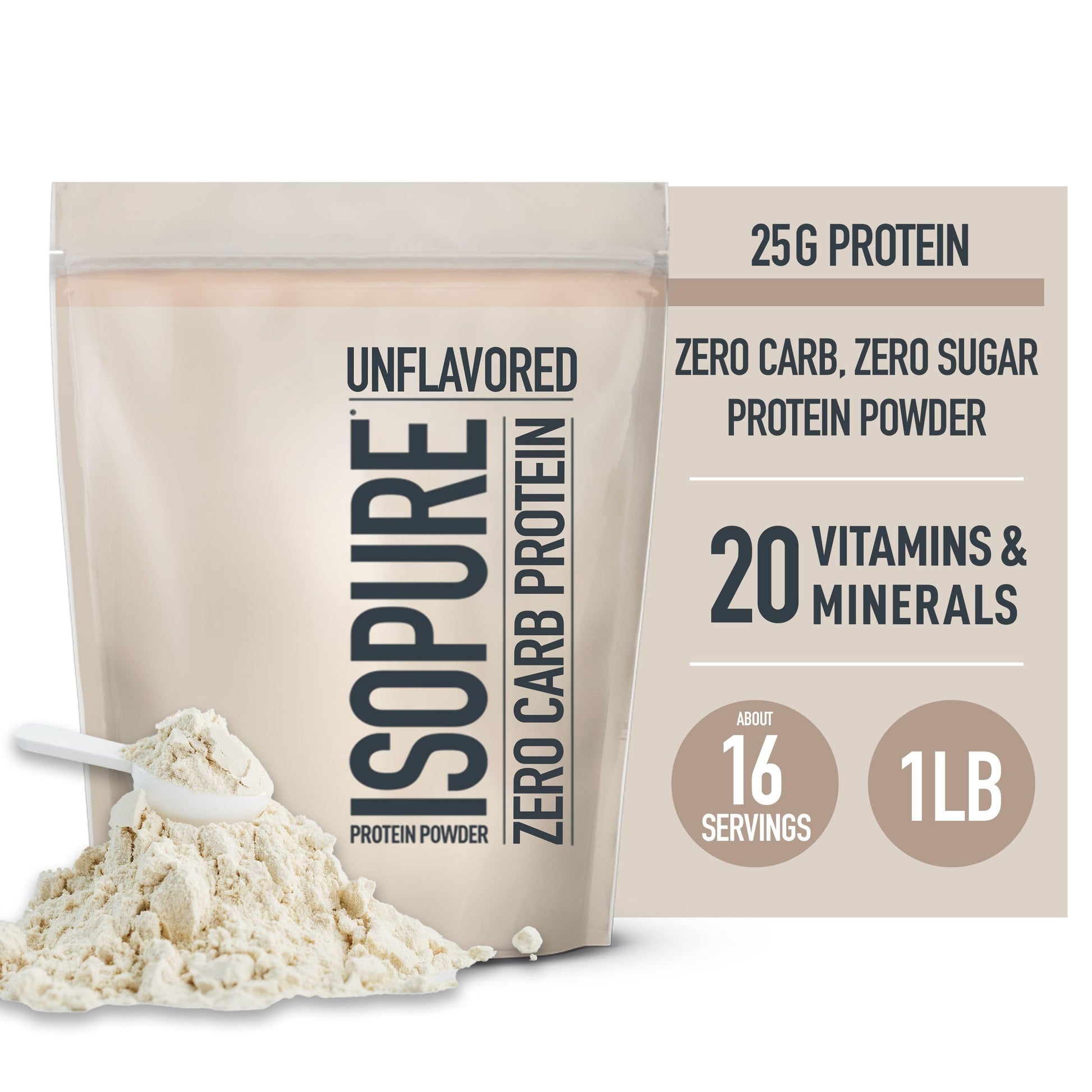 Isopure Unflavored Protein, Whey Isolate, 25g Protein, Zero Carb & Keto Friendly Isopure Au supplements