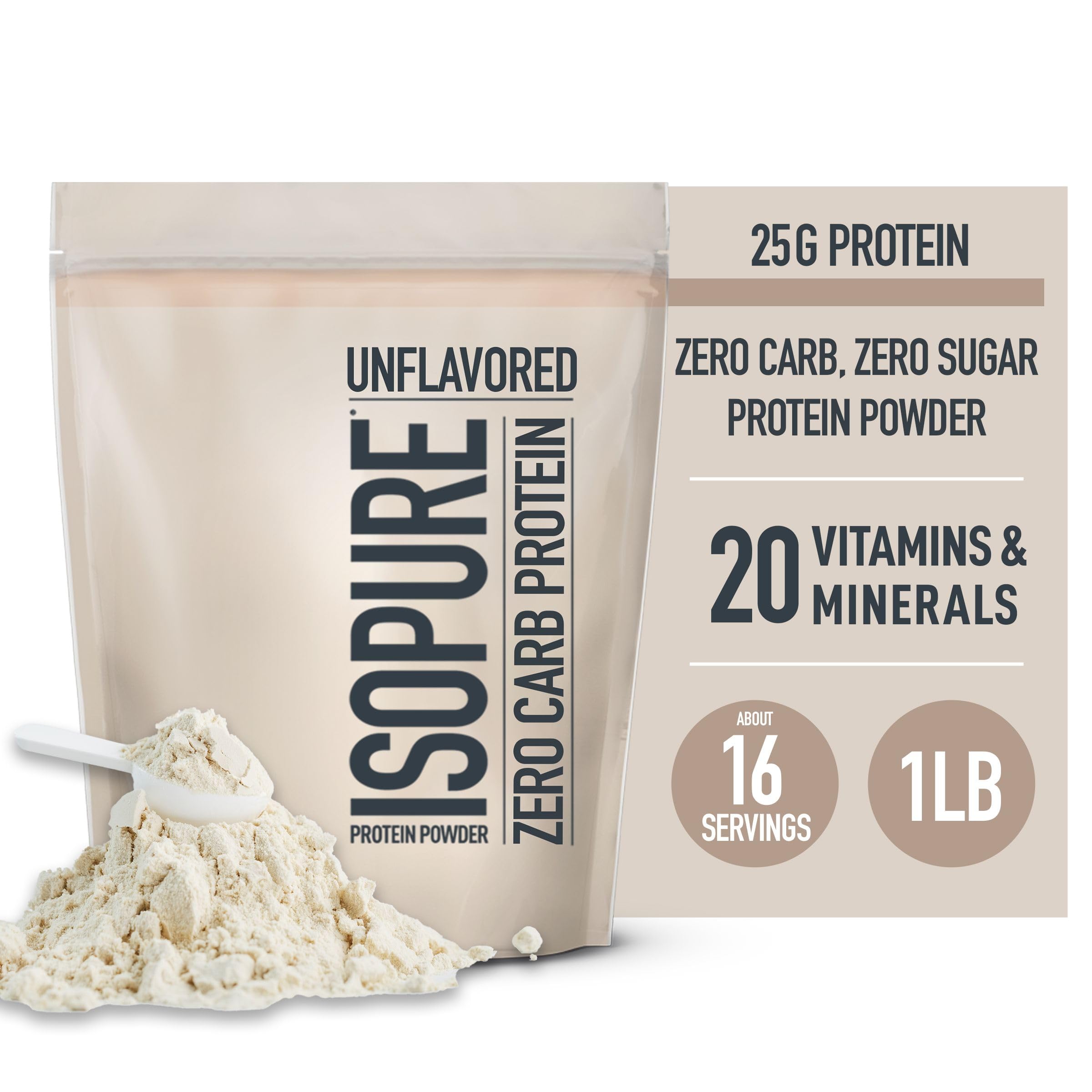 Isopure Unflavored Protein, Whey Isolate, 25g Protein, Zero Carb & Keto Friendly Isopure Au supplements