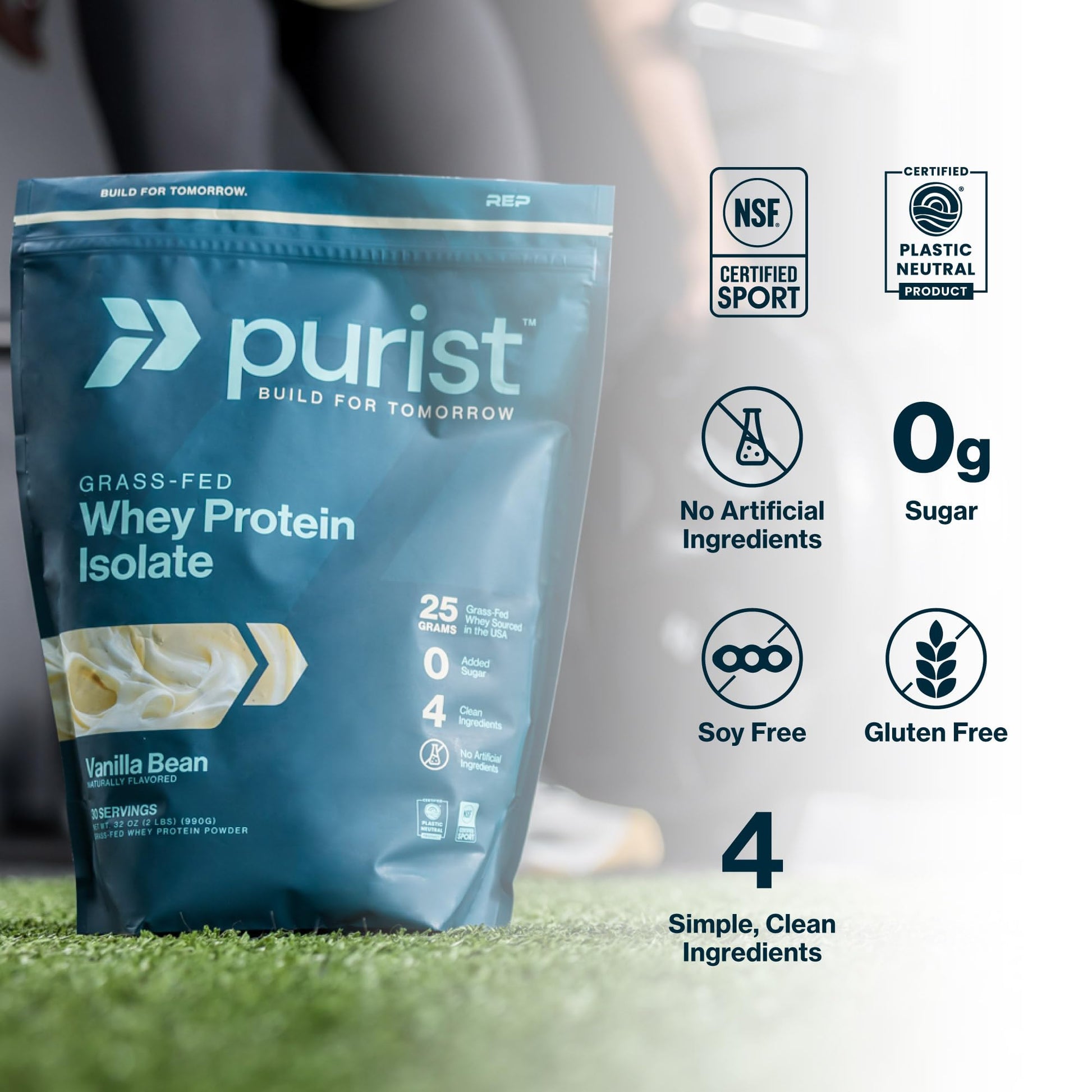 PURIST REP Whey Protein Powder, Premium Milk Chocolate Grassfed Isolate,Workout Recovery, Keto Friendly, Clean Nutrition Meal Replacement, Promotes Lean Muscle, Sugar and Gluten-Free Women Men, 2 Lb PURIST buy supplements Au