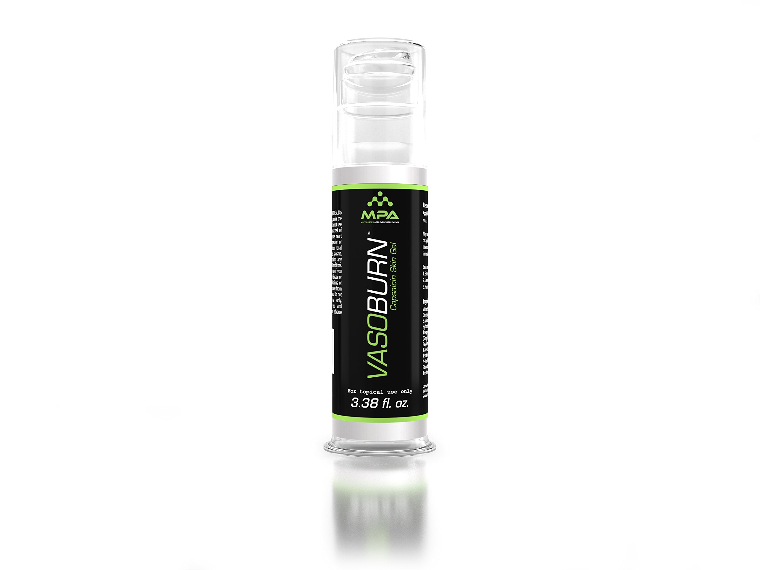 Vasoburn 3.38 oz Pump Bottle, Targets Stubborn Areas, Capsacin Cream, yohimbine Cream MPA Au supplements