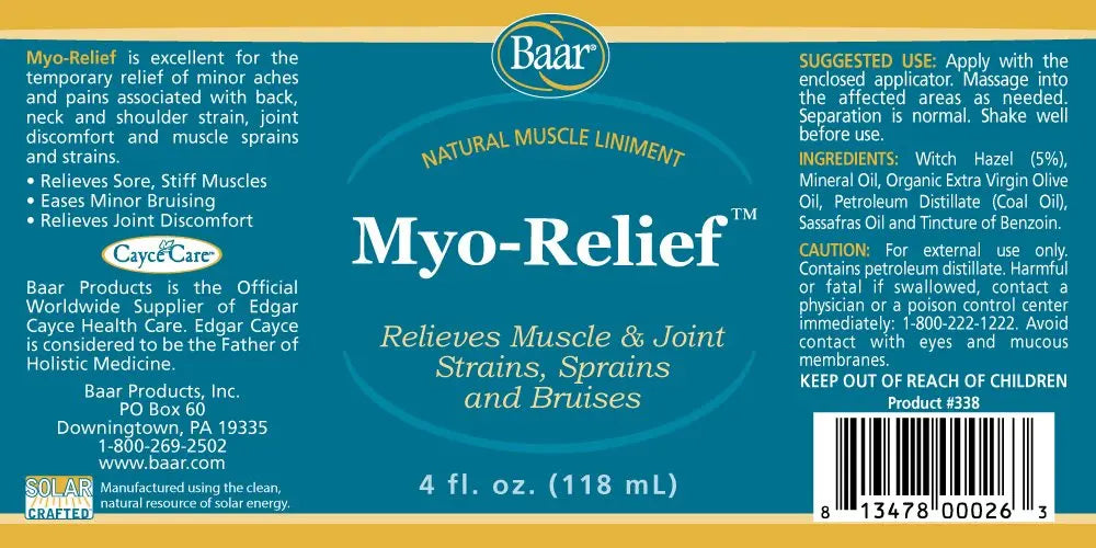 Baar Myo Relief, 4 oz. Baar uk supplements