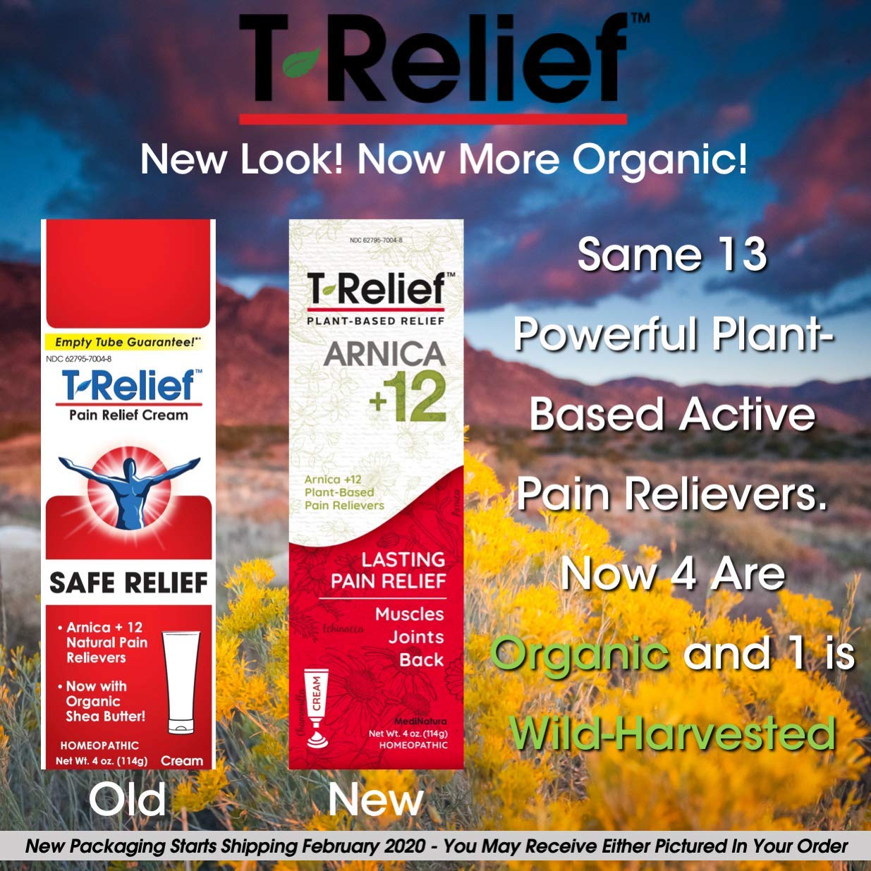 T-Relief Pain Relief cream,[114g] 4 oz MediNatura Au supplements