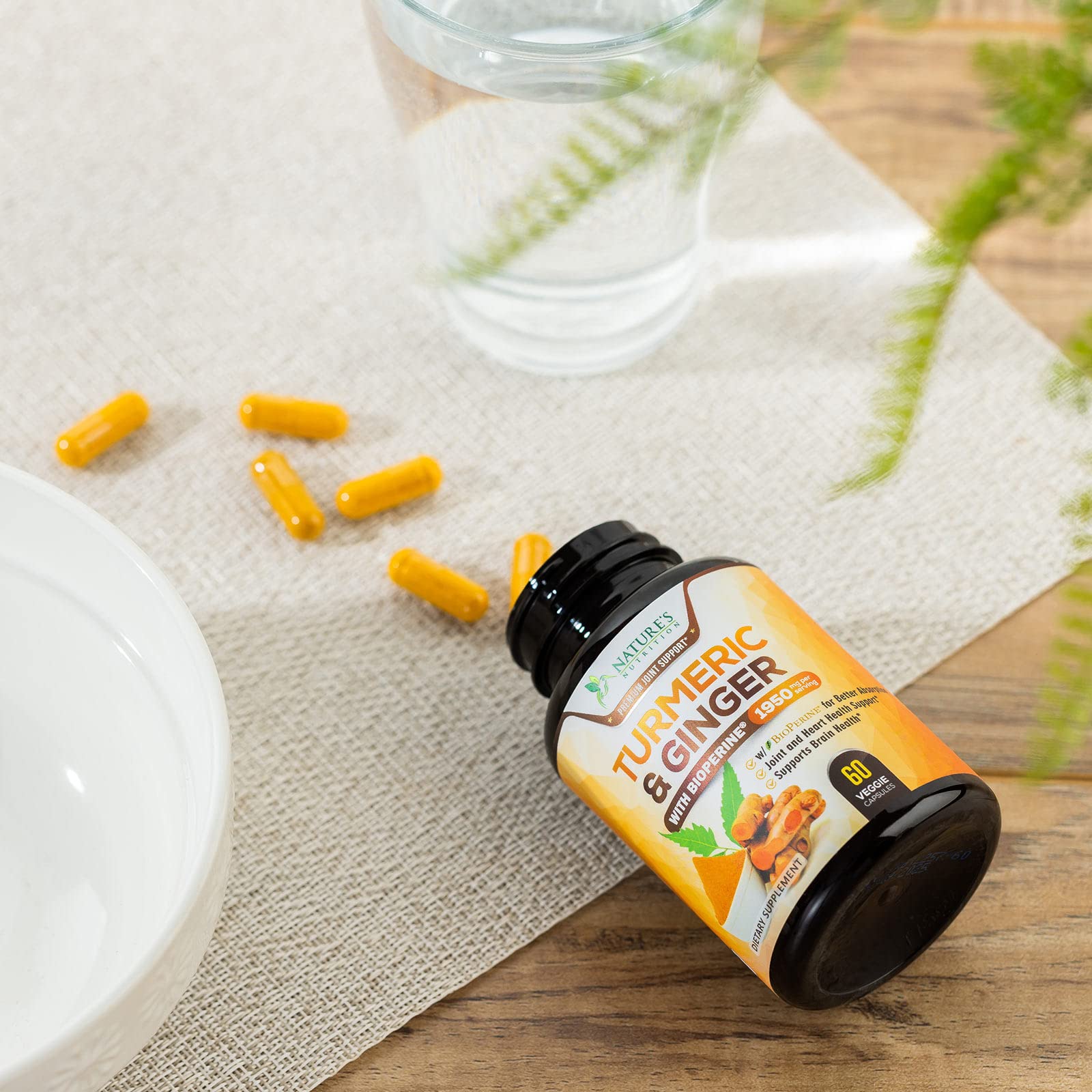 Turmeric Curcumin with BioPerine & Ginger 95% Standardized Curcuminoids Nature's Nutrition Au supplements