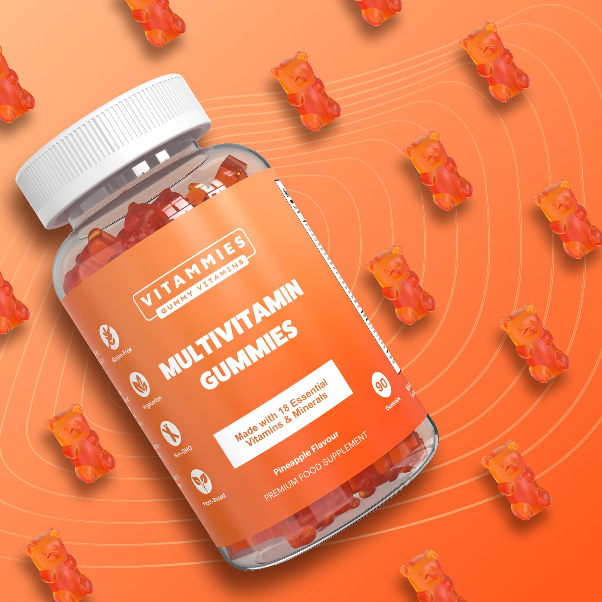 Multivitamin Gummies for Women & Men - 3 Months Supply - 18 Multivitamins & Minerals Vitammies Au supplements