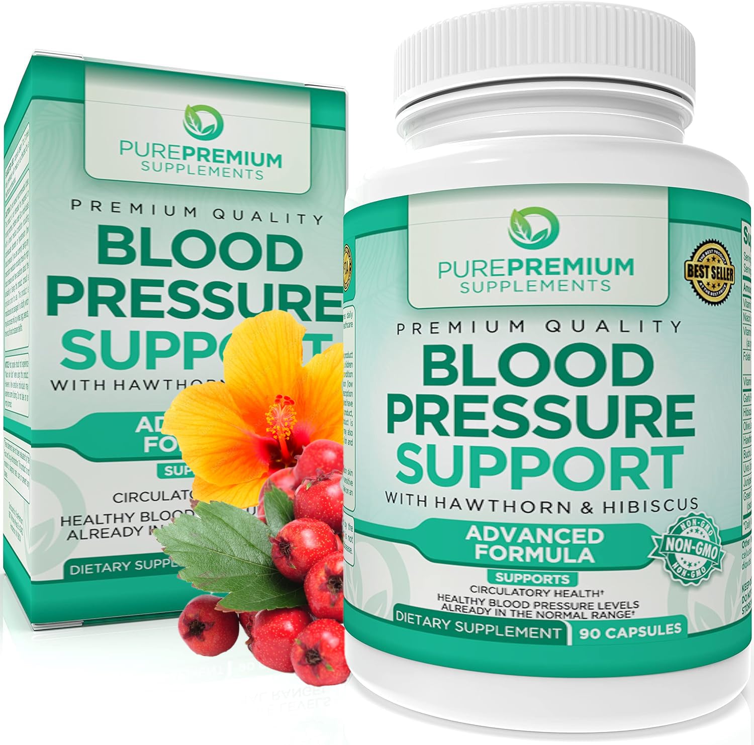 PurePremium Blood Pressure Support Supplement with Hawthorn, Hibiscus & Garlic PurePremium Supplements Au supplements