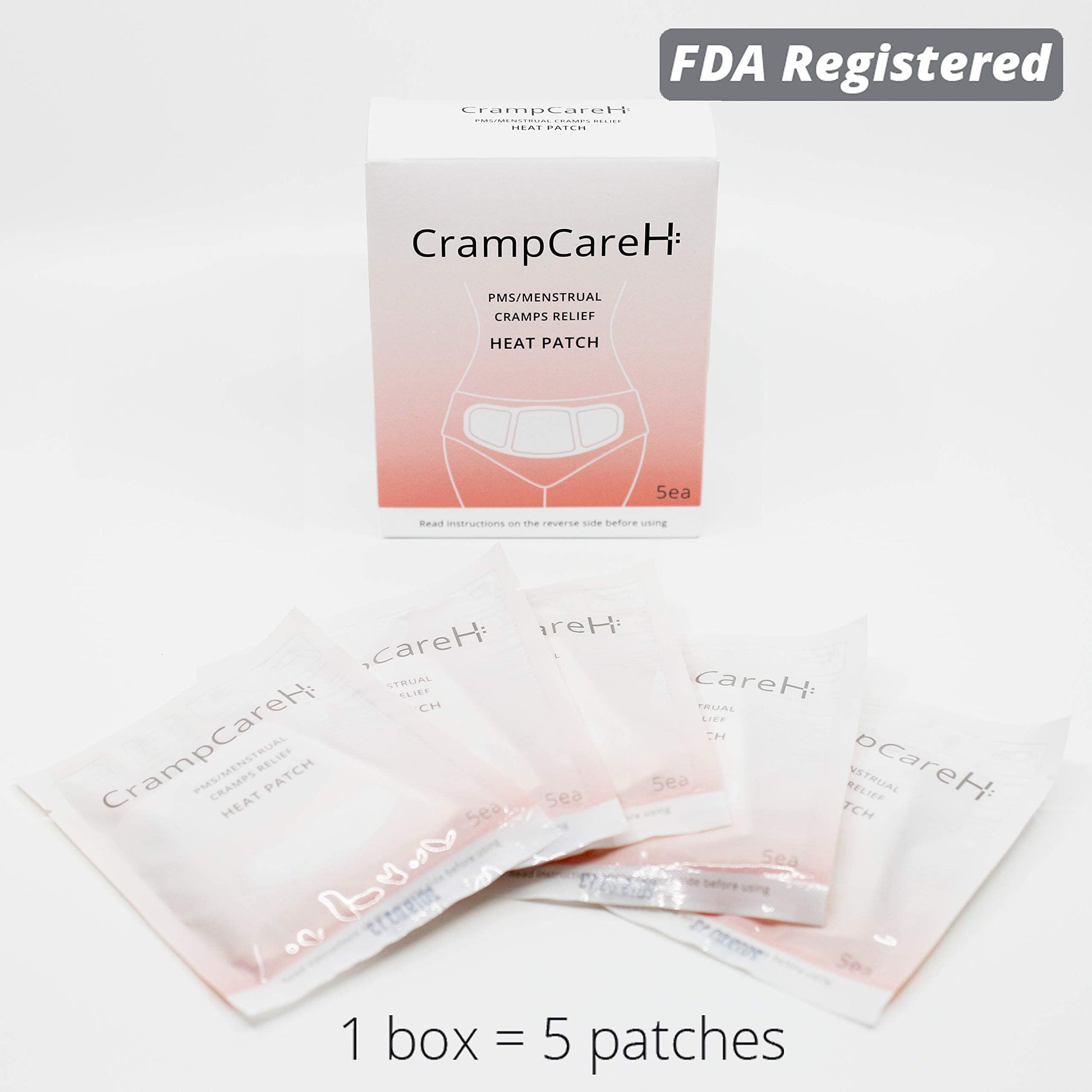 (5 Patches) CrampCareH PMS/Menstrual Cramps Relief Heat Patch with Wide Wings, FDA Registered CrampCareH Au supplements