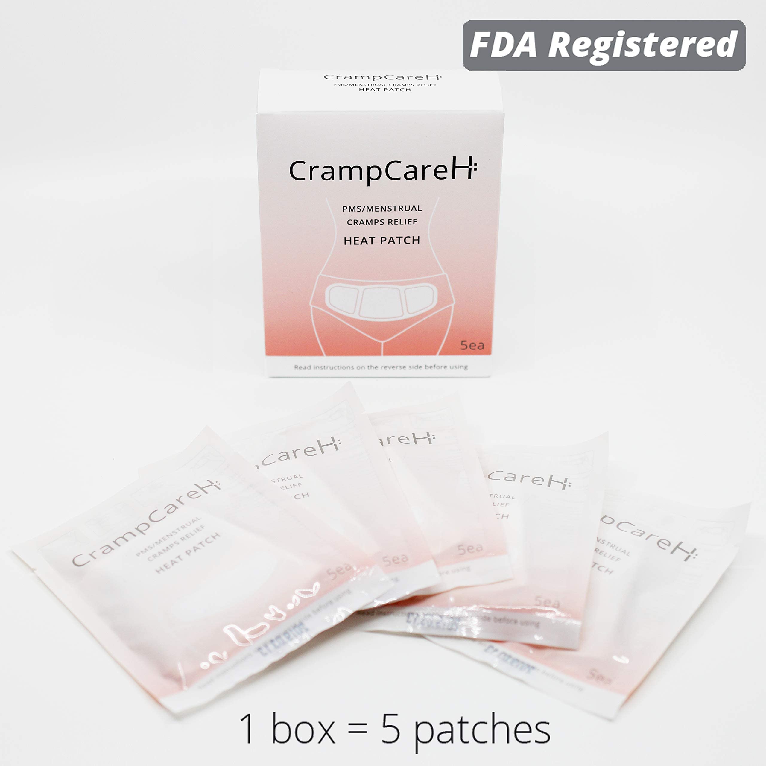 (5 Patches) CrampCareH PMS/Menstrual Cramps Relief Heat Patch with Wide Wings, FDA Registered CrampCareH Au supplements