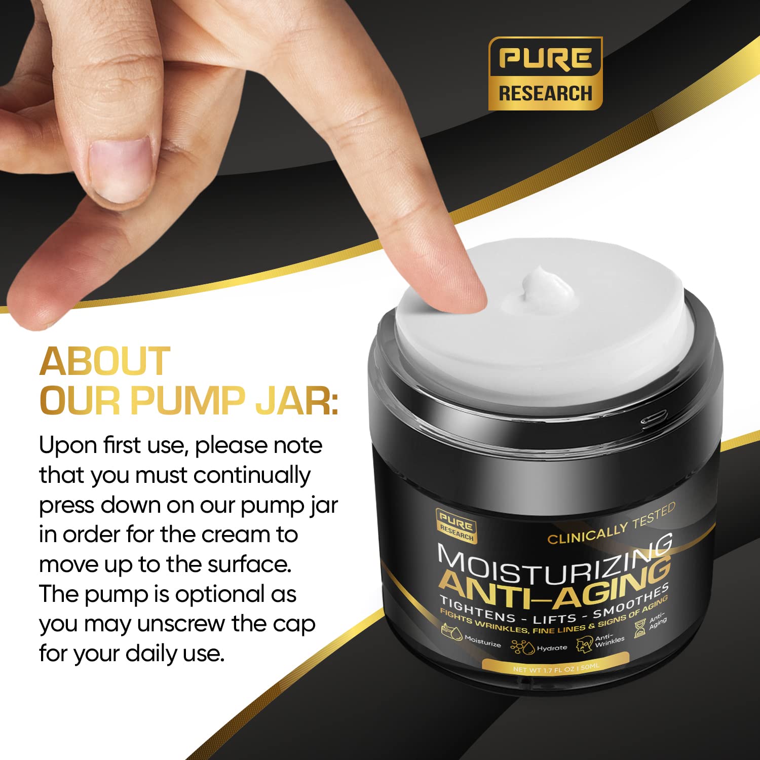 Men's Face Cream Moisturizer - Anti-Aging Cream For Men, Collagen, Retinol & Hyaluronic PURE RESEARCH Au supplements