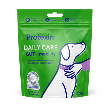 Protexin Daily Care Gut+ Mobility | 60 Dog Chews, Chicken and Bacon Flavor Dog Supplement | Probiotics for Dogs, Dog Postbiotics Protexin Au supplements