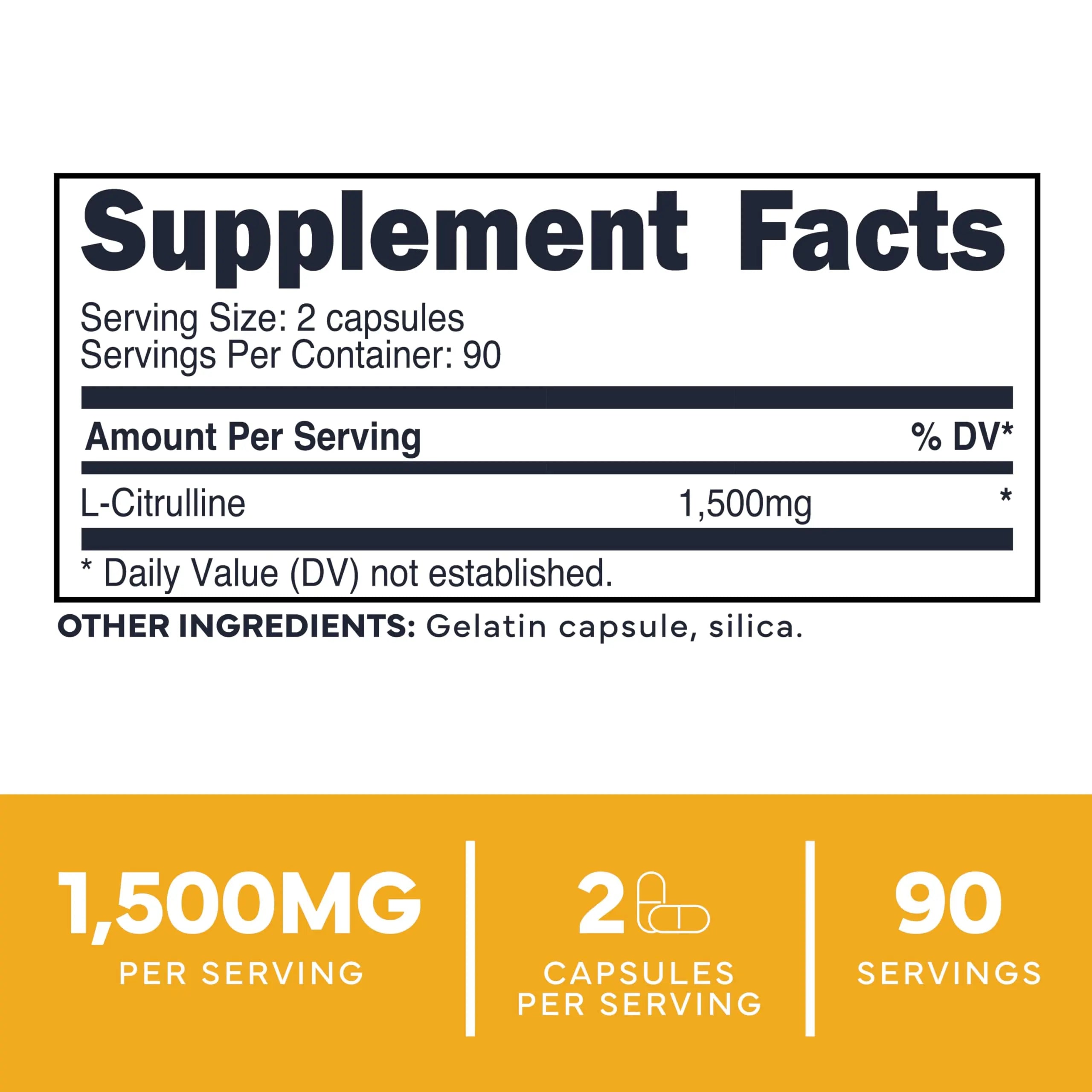 Type Zero L-Citrulline Capsules (180 Capsules) (1500 mg per Serving) - GMO-Free Type Zero Au supplements