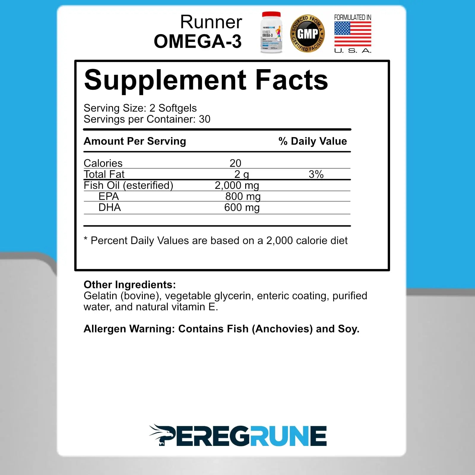 PEREGRUNE Runner Multivitamin & Omega 3 Bundle (1 Month Supply) | Antioxidants for Health & Recovery | Vitamin B Complex for Endurance, Energy, VO2 Max | Joints & Heart: 1,000mg Fish Oil PEREGRUNE Au supplements