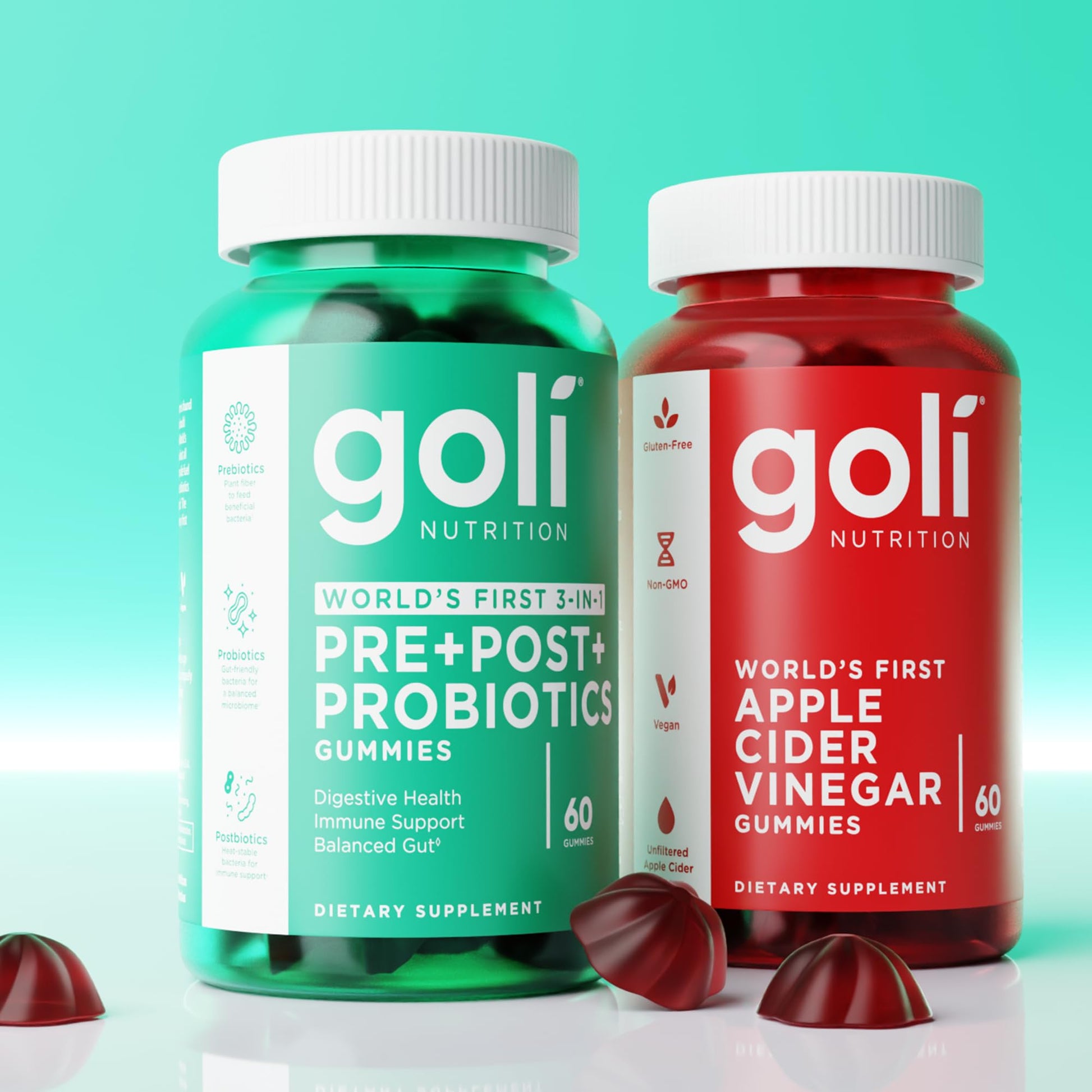 Goli Pre Pro Postbiotic Gummies - Worlds First 3-in-1 Formula with DE111 Probiotics, XOS Prebiotics, MCC1849 Postbiotics - Vegan, Non-GMO, Gluten-Free Goli Au supplements