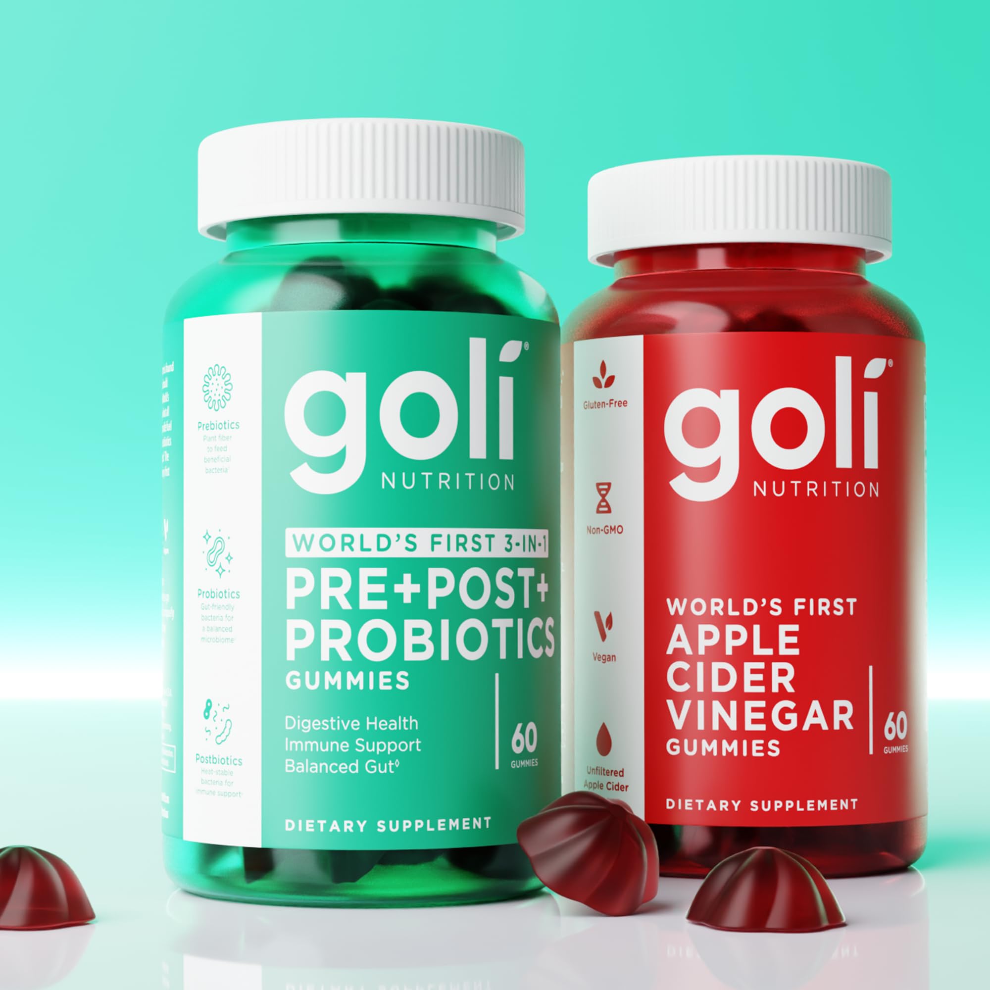 Goli Pre Pro Postbiotic Gummies - Worlds First 3-in-1 Formula with DE111 Probiotics, XOS Prebiotics, MCC1849 Postbiotics - Vegan, Non-GMO, Gluten-Free Goli Au supplements