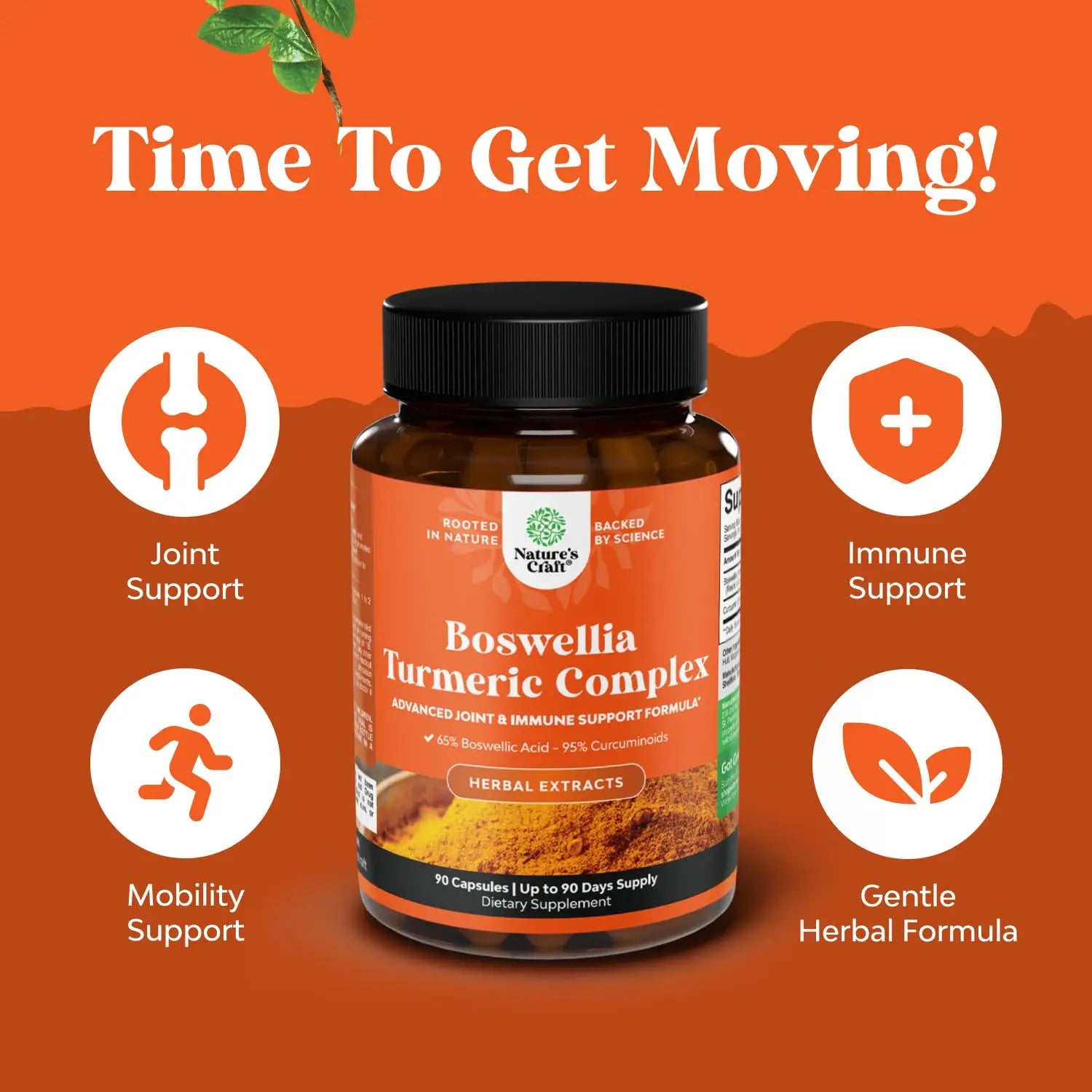 Boswellia Extract Capsules with Turmeric - Advanced Immune Health Support Supplement - Turmeric & Boswellia Serrata Capsules 500mg per Serving for Body Detox & Healthy Joints - 90 Count Natures Craft Au supplements