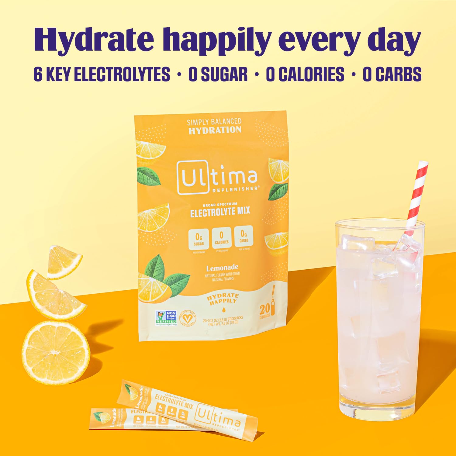 Ultima Replenisher Daily Electrolyte Drink Mix – Lemonade, 20 Stickpacks – Hydration Ultima Replenisher Au supplements