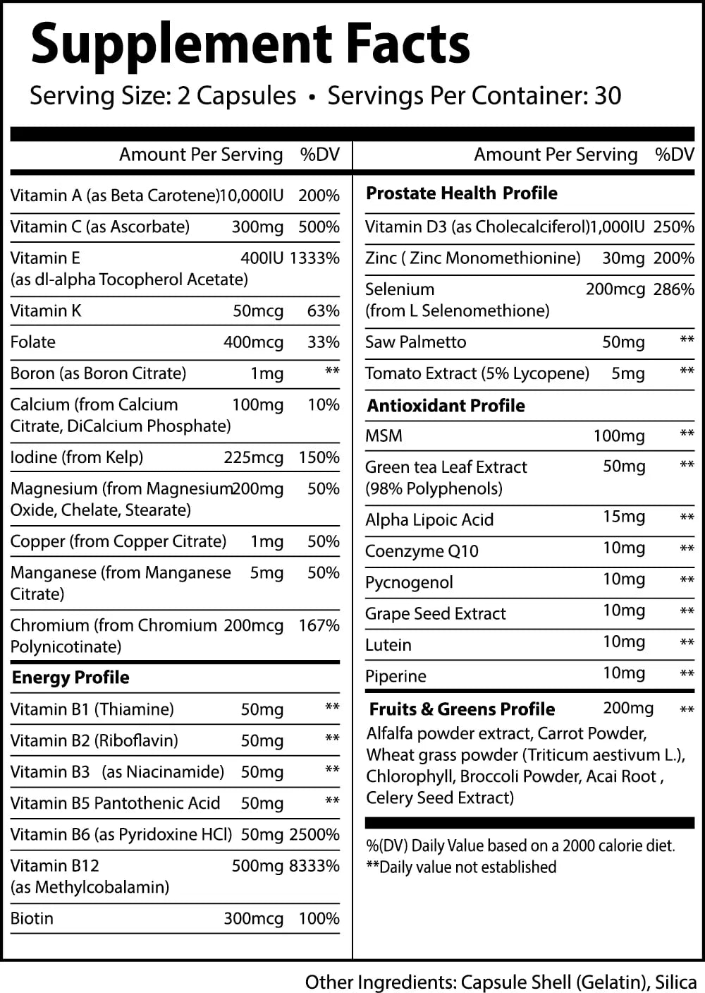 Alpha Supps Vites Men's Multivitamin, Complete Daily Supplement with Fruits, Veggies, Energy, Immune & Prostate Support Alpha Supps Au supplements