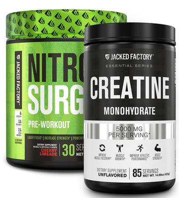 Nitrosurge Pre-Workout & Creatine Monohydrate - Pre Workout Powder With Creatine Jacked Factory Au supplements