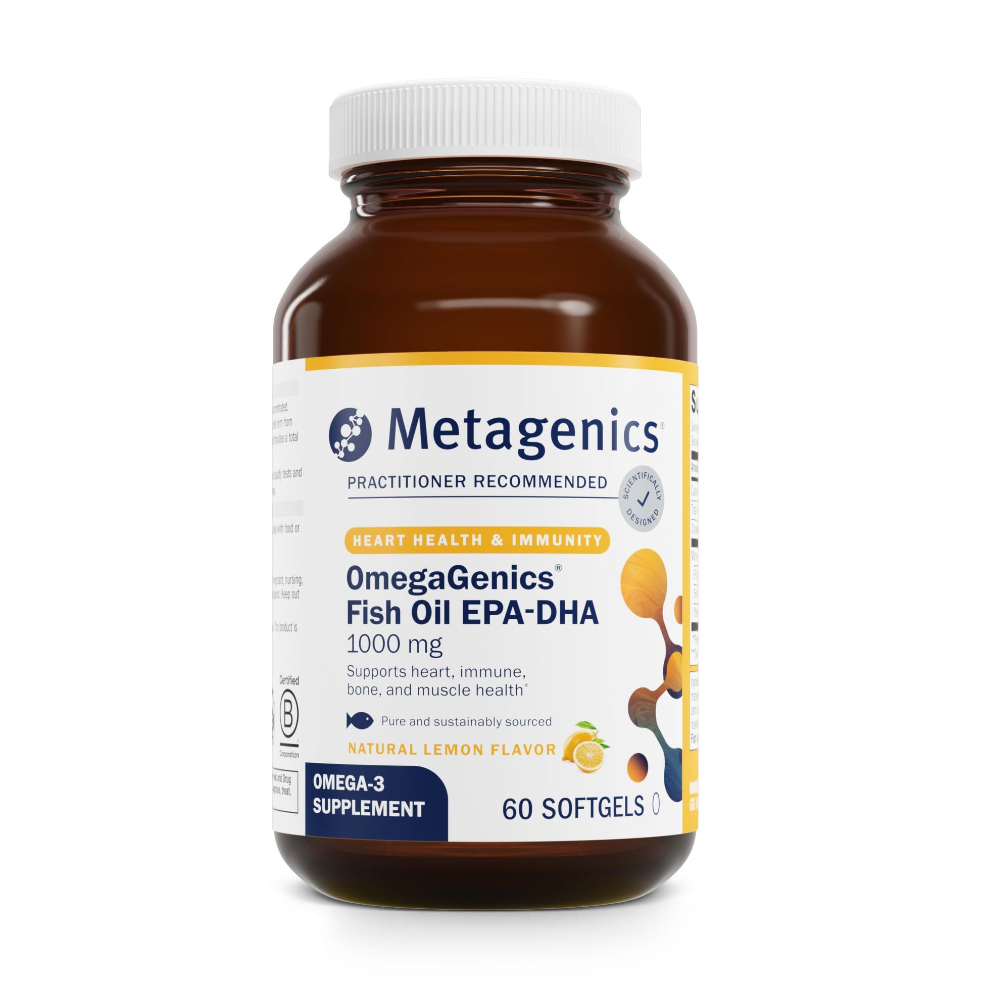 Metagenics OmegaGenics EPA-DHA 1000 mg - High Potency Omega-3 Fish Oil Supplement for Heart, Brain & Joint Health* - Sustainably Sourced - 60 Softgels Metagenics Au supplements