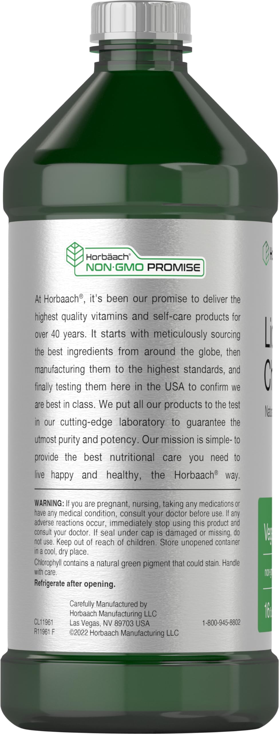 Chlorophyll Liquid Drops 100mg | 32 oz (2 x 16 oz Bottles) | Natural Peppermint Flavor Horbäach Au supplements
