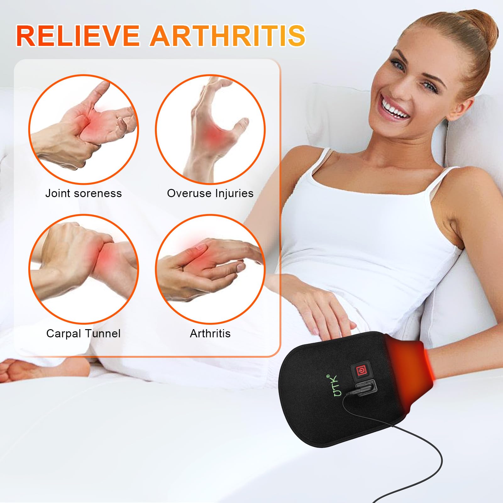 UTK Red Light Therapy Glove for Hands, Double-Sided Infrared Light Therapy Device for Finger UTK Au supplements