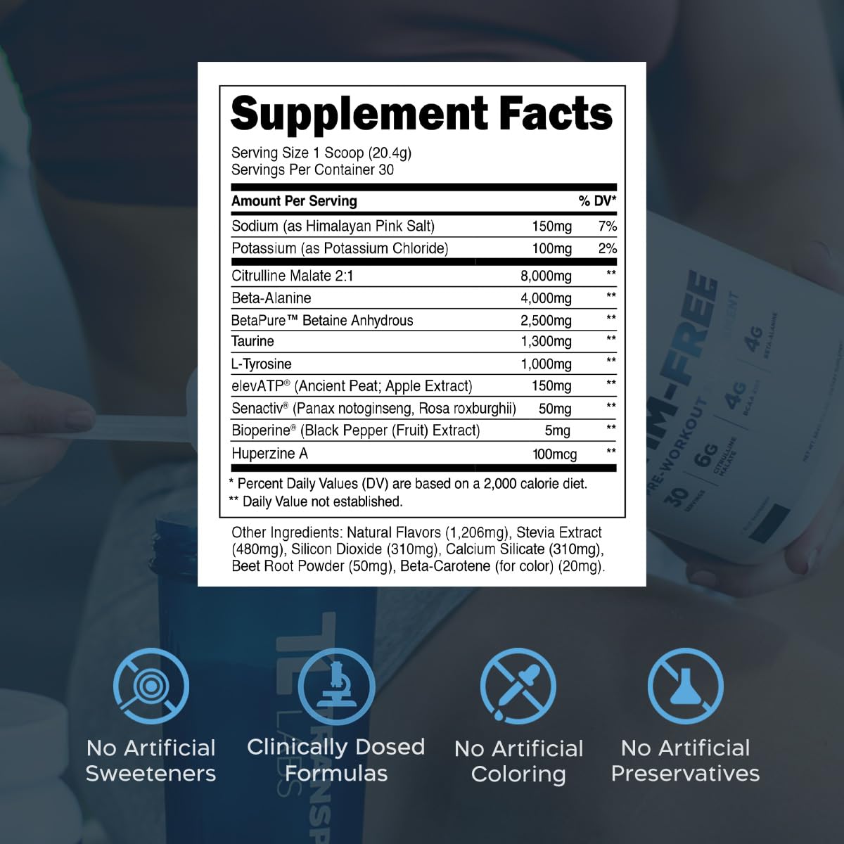 Transparent Labs Stim-Free Pre-Workout - Caffeine & Stim Free Pre Workout Powder Transparent Labs Au supplements