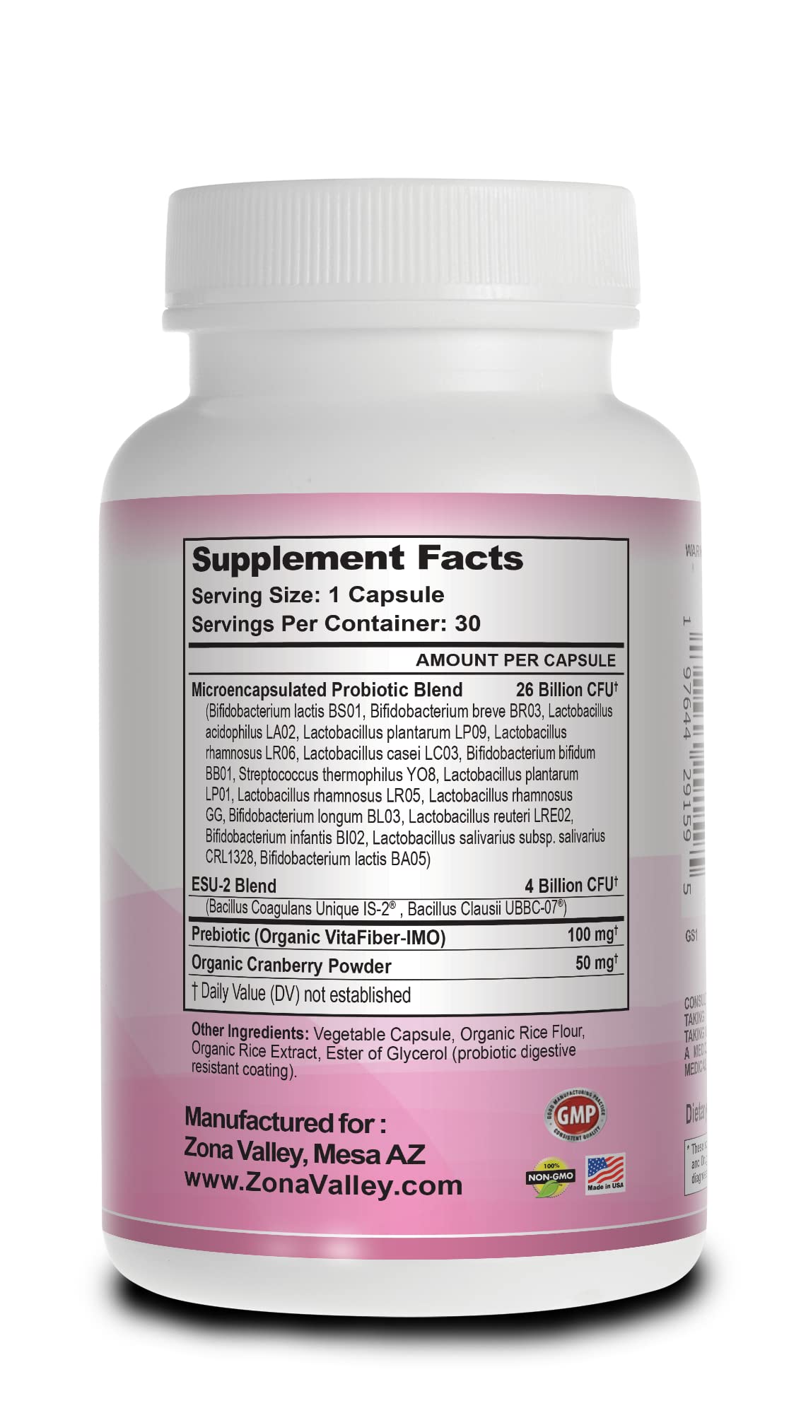 Zona Valley Belly Balance Woman 30 Capsules - Prebiotic and Microencapsulated probiotic Zona Valley Au supplements