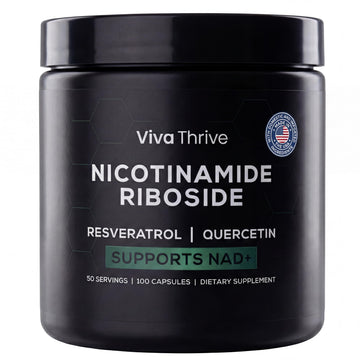 VivaThrive Advanced NAD+ Complex - NMNH Supplement Alternative - 50 Day Supply - Triple Action NAD+ Supplement - Nicotinamide Riboside - Resveratrol - Quercetin - Third-Party Tested - Made in USA VivaThrive Au supplements
