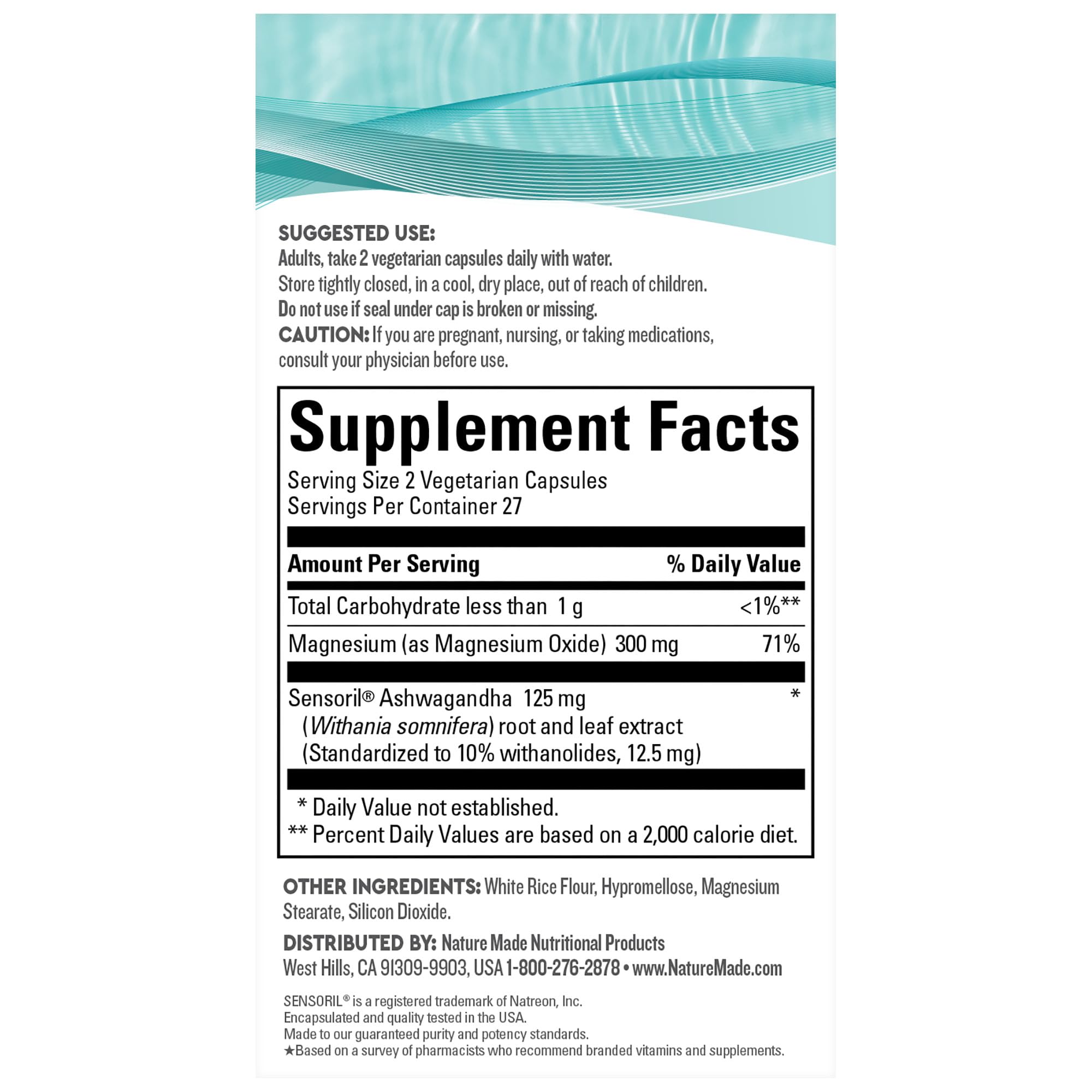 Nature Made Wellblends Calm & Relax, Ashwagandha 125 mg, Magnesium 300 mg Nature Made Au supplements
