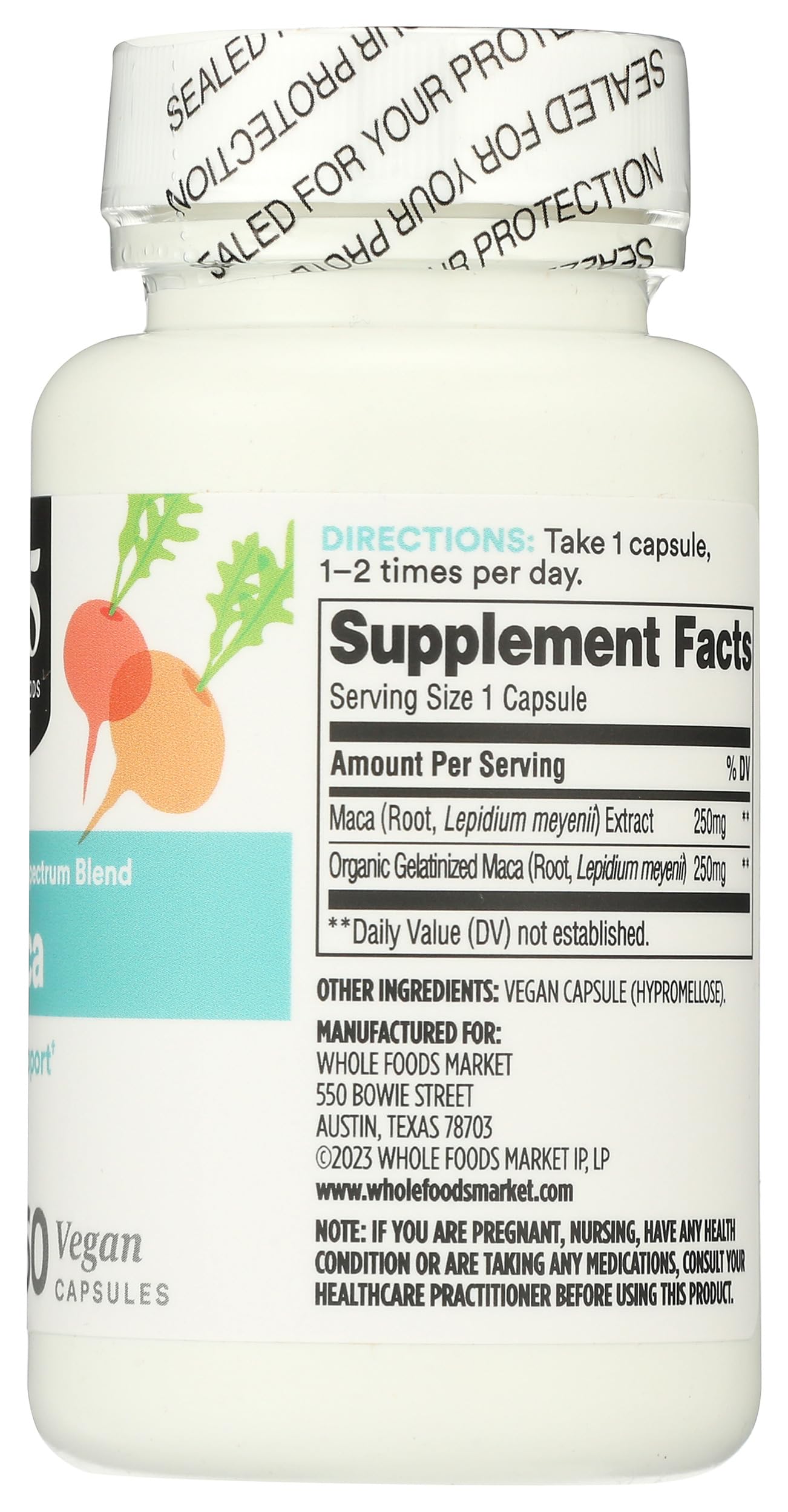 365 by Whole Foods Market, Maca Standardized + Full Spectrum Blend, Libido Support, Vegan Capsules, 60 Count 365 by Whole Foods Market Au supplements
