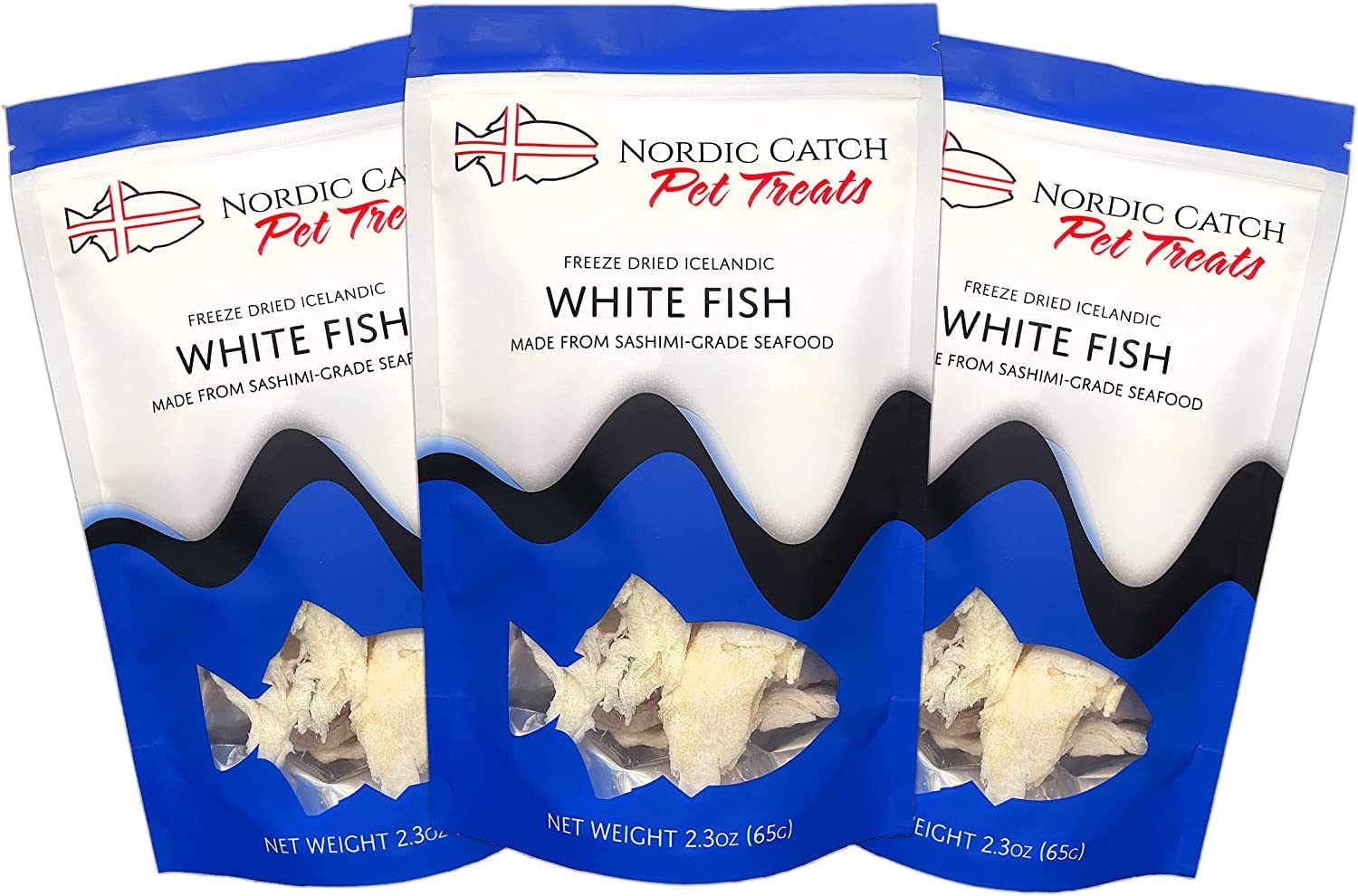 Nordic Catch Freeze Dried Fish Pet Treats from Iceland - Pure, All Natural Seafood Snacks for Dogs, Cats and Other Pets - Human Safe Ingredients, Made from Sashimi Grade Seafood - White Fish Nordic Catch Au supplements