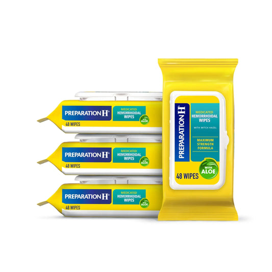 Preparation H Hemorrhoid Flushable Wipes with Witch Hazel for Skin Irritation Relief - 48 Count (Pack of 4) Preparation HAu supplements