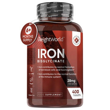 Gentle Iron Tablets High Strength 28mg - 400 Tablets (6+ Months Supply) - Vegan Iron WeightWorld Au supplements