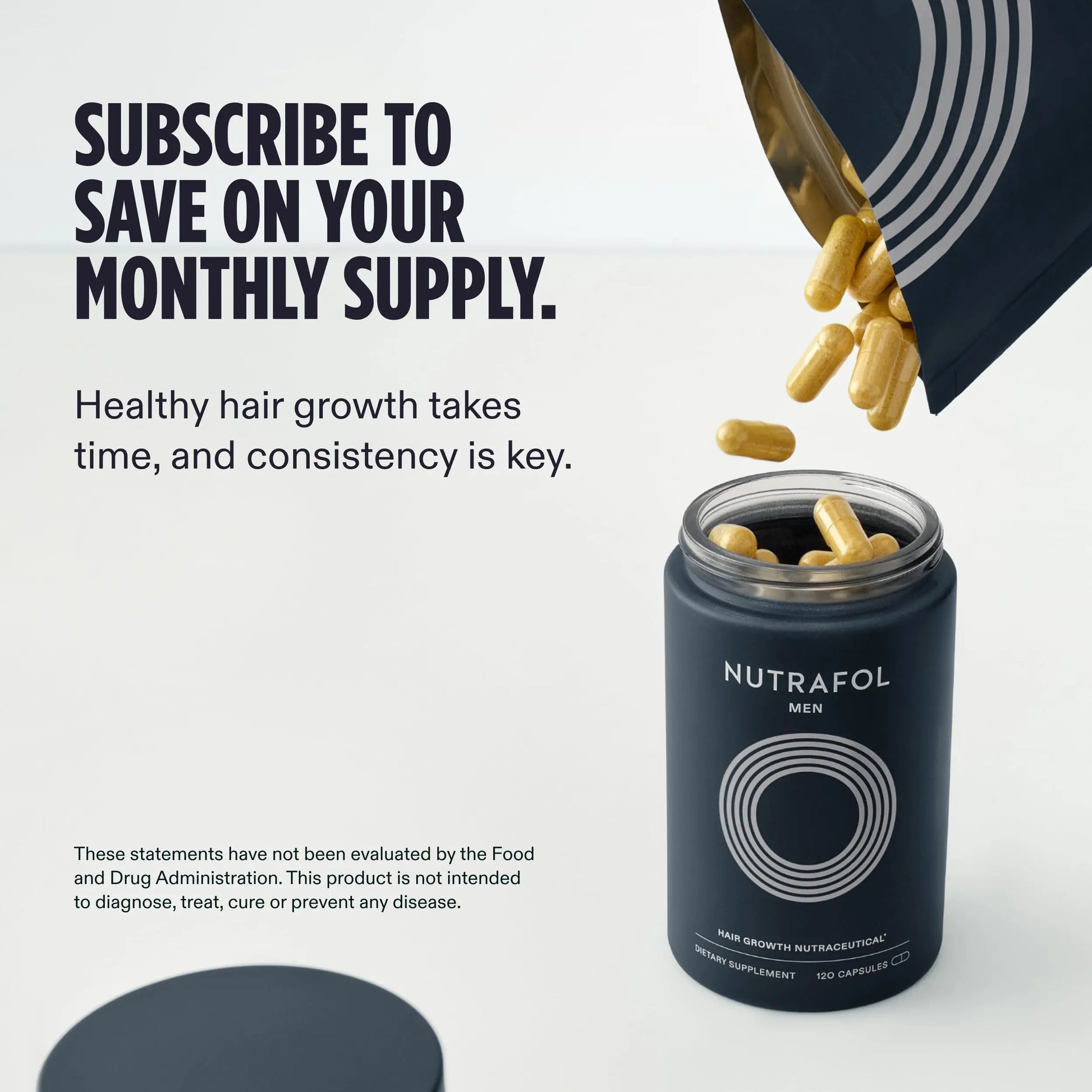 Nutrafol Men's Hair Growth Supplements, Clinically Tested for Visibly Thicker Hair and Scalp Coverage, Dermatologist Recommended - 1 Month Supply Nutrafol Au supplements
