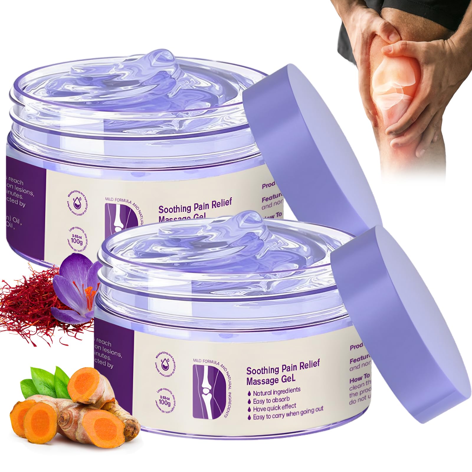 2PCS Kresin Joint Pain Gel Purple Gel,Soothing Pain Relief MassageGel,Purple Joint Repair Cream,Effective Soothesfor Back, Neck, Hands, and Feet MEIEGOU Au supplements