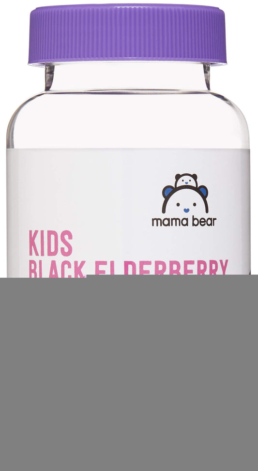 Amazon Brand - Mama Bear, Vegetarian Kids Black Elderberry Gummies 300 mg with Vitamins C, D, E and Zinc - Immune System Support Mama BearUS supplements