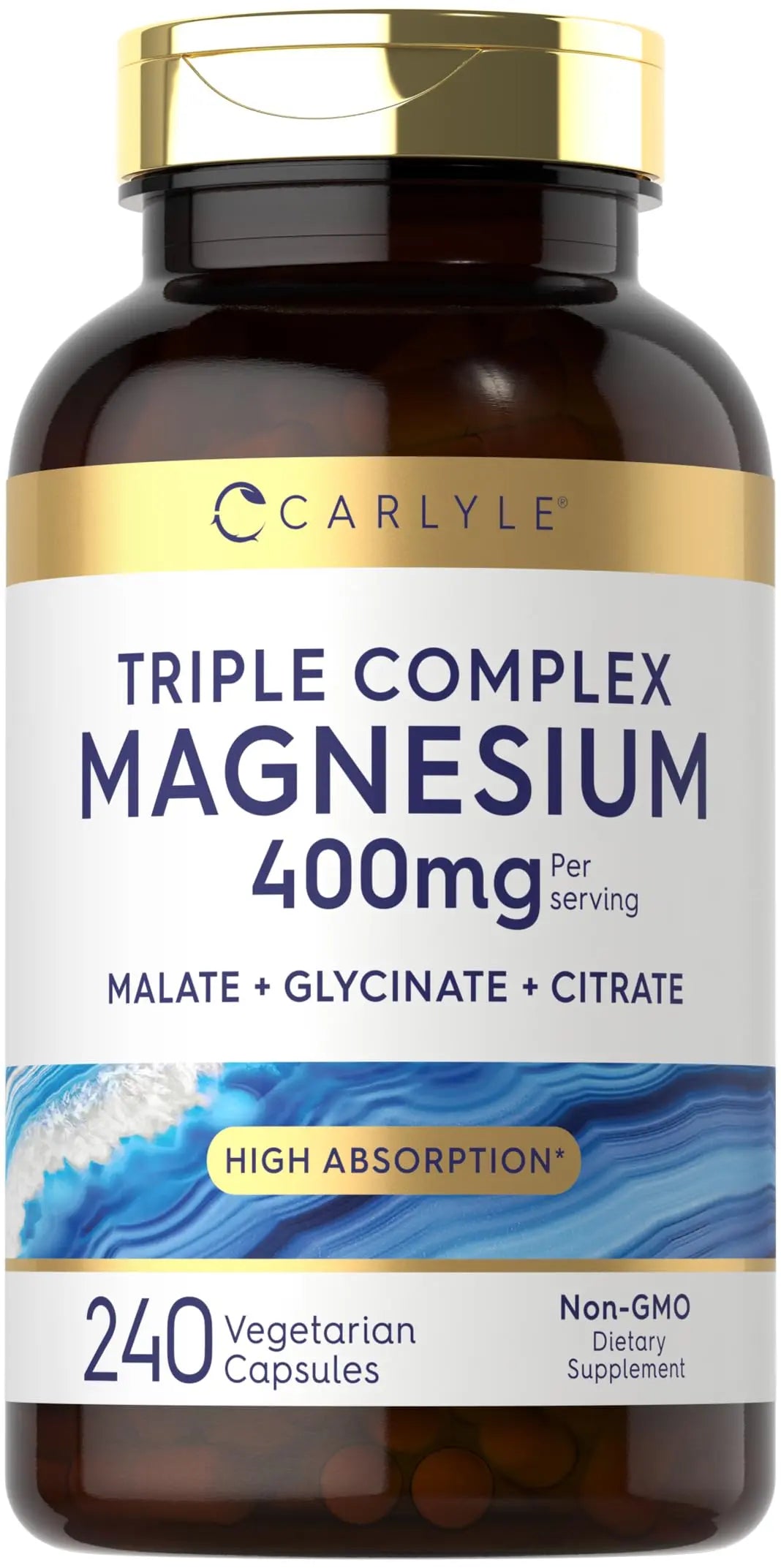 Carlyle Triple Magnesium Complex | 400 mg | 240 Capsules | Magnesium Malate, Glycinate & Citrate | Vegetarian, Non-GMO, and Gluten Free Supplement Carlyle Au supplements