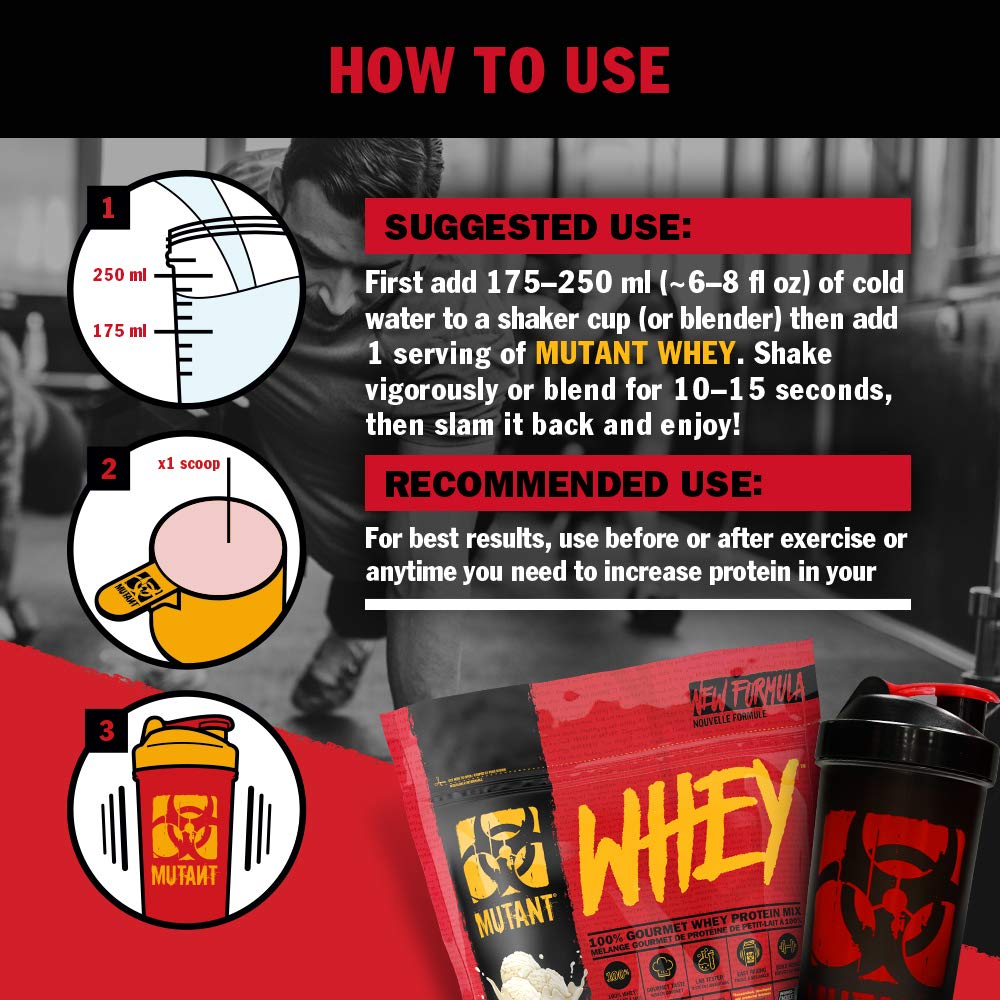 Mutant Whey – 100% Whey Protein Powder, Gourmet Taste, 22g of Protein, 10.4 g EAAs, 5 g BCAAs Mutant Au supplements