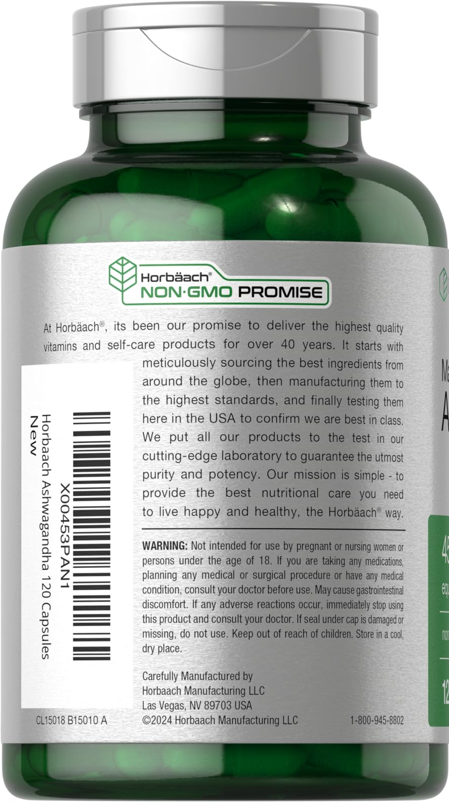 Horbäach Ashwagandha Supplement | Max Strength | 120 Capsules | Non-GMO, Gluten Free Horbäach Au supplements