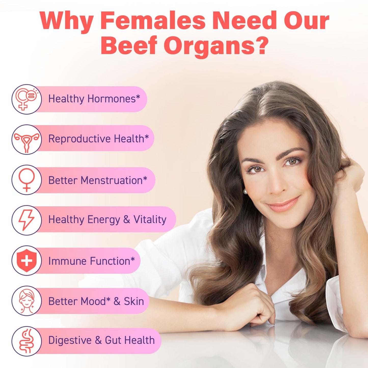 (180 Gummies) Beef Organ Supplement for Women - 5300mg Beef Liver, Kidney, Uterus & 10 More, for Hormone Balance, Menstruation, Energy, Immunity, Gut & Skin Health - 100% Grass Fed & Pasture Raise FepoukakAu supplements