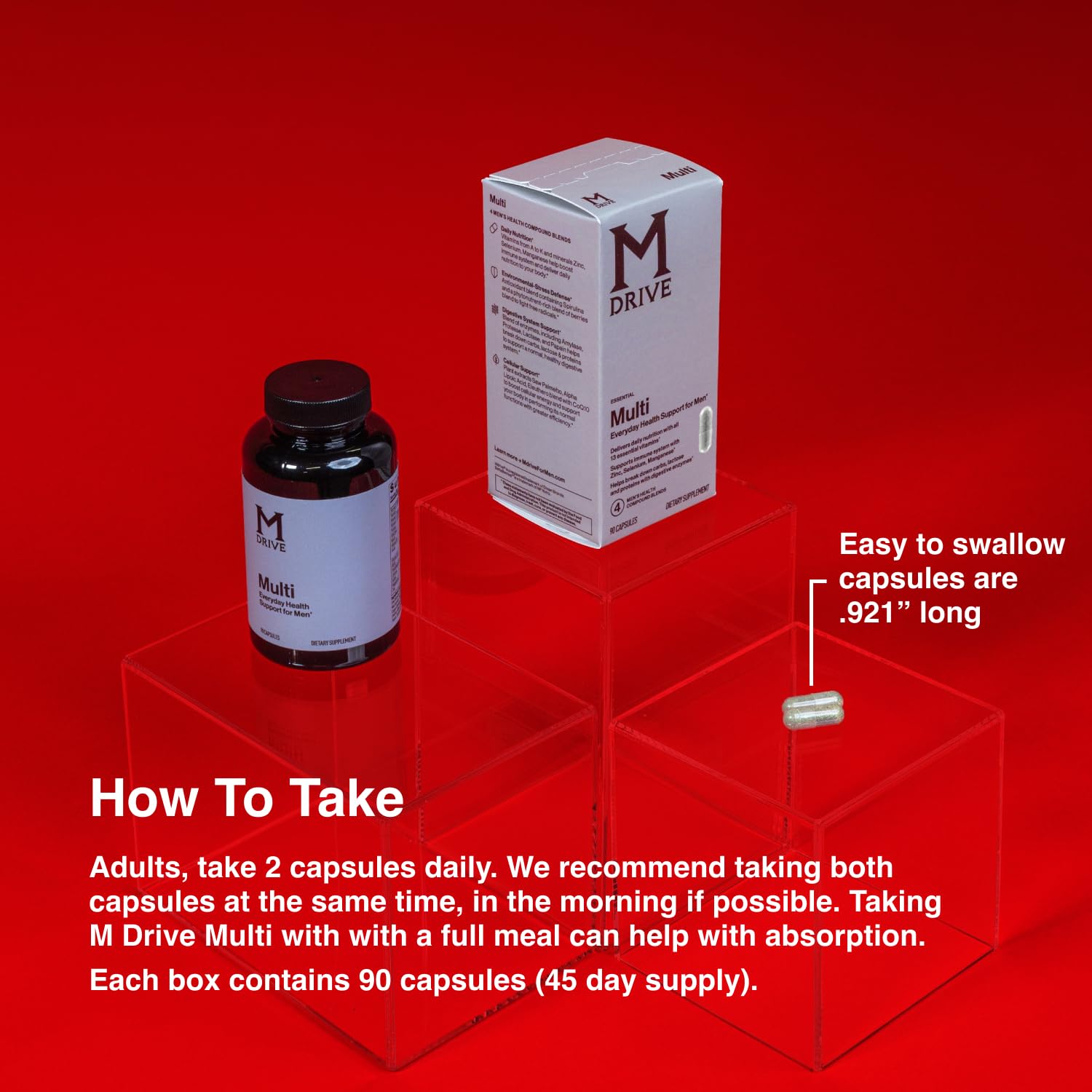 Mdrive Multivitamin for Men, Daily Multivitamin - Immune Health Support from Zinc, Selenium, Manganese & Vitamin D, Enzymes for Digestive Support, CoQ10 for Energy and Vitamin K2, 90 Capsules Mdrive Au supplements