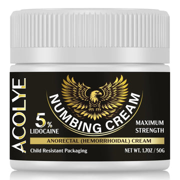 Acolye Numbing Cream Extra Strength: 5% Lidocaine Local Anesthetic- Long Lasting Extra Relief with Menthol Arnica and Emu Oil - Hemorrhoid Cream Acolye Au supplements
