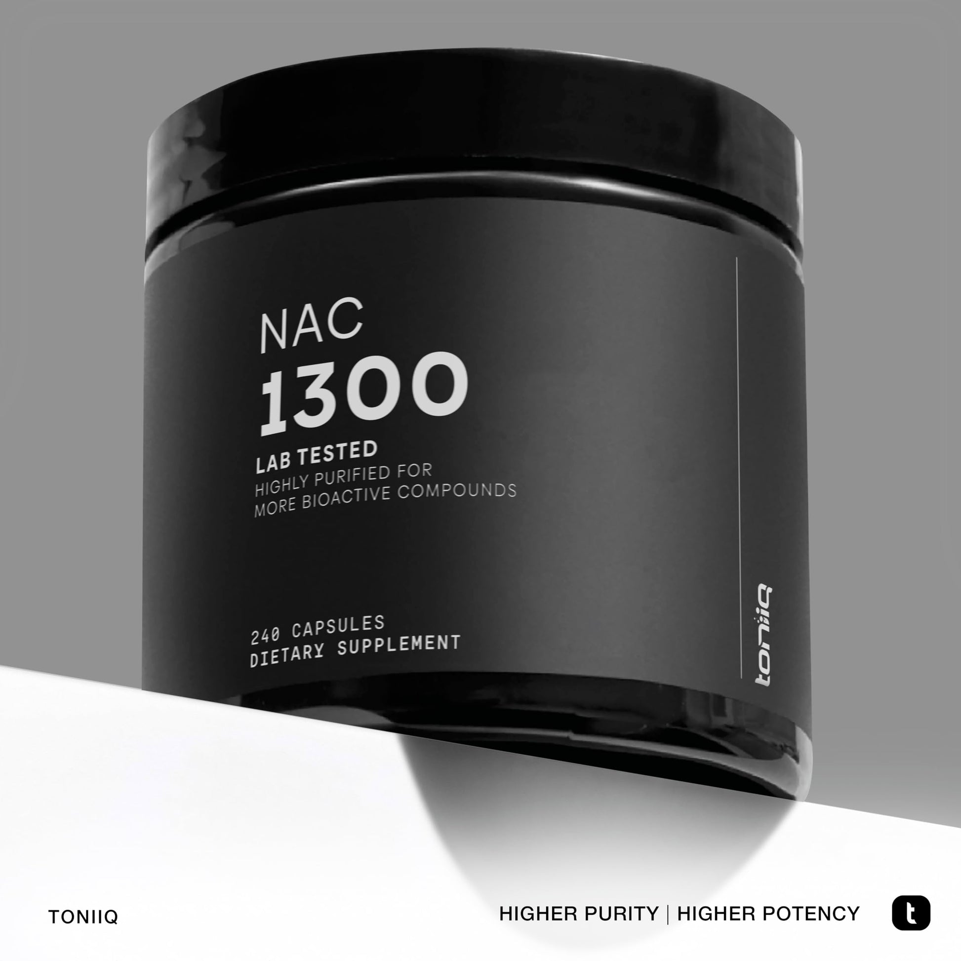 Toniiq 1300mg NAC - 4 Month Supply - Min. 98%+ Tested Purity - Ultra High Strength Bioavailable NAC Cysteine Supplement - 240 Vegetarian N Acetyl Cysteine Capsules -Lab Tested TQ Toniiq Au supplements