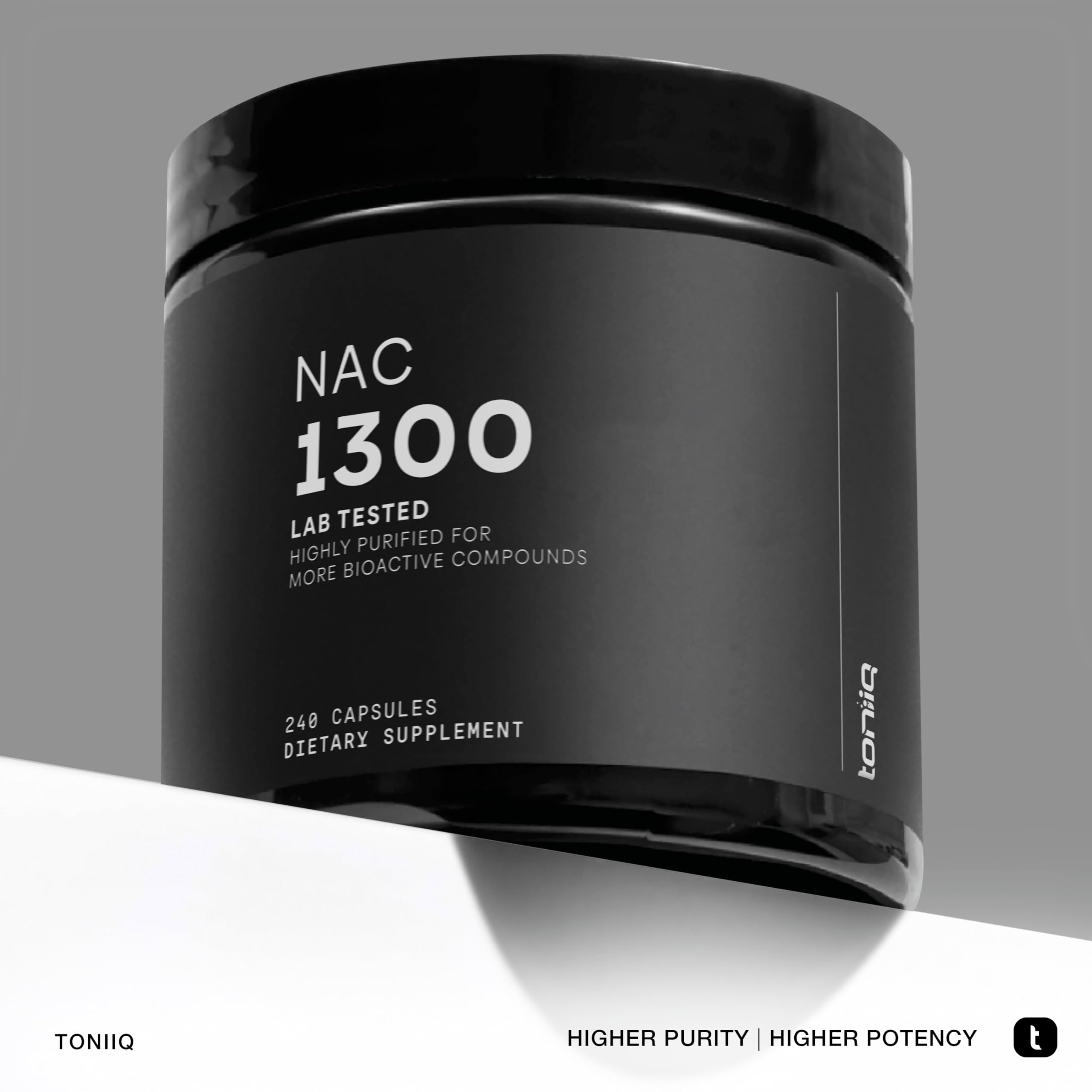 Toniiq 1300mg NAC - 4 Month Supply - Min. 98%+ Tested Purity - Ultra High Strength Bioavailable NAC Cysteine Supplement - 240 Vegetarian N Acetyl Cysteine Capsules -Lab Tested TQ Toniiq Au supplements